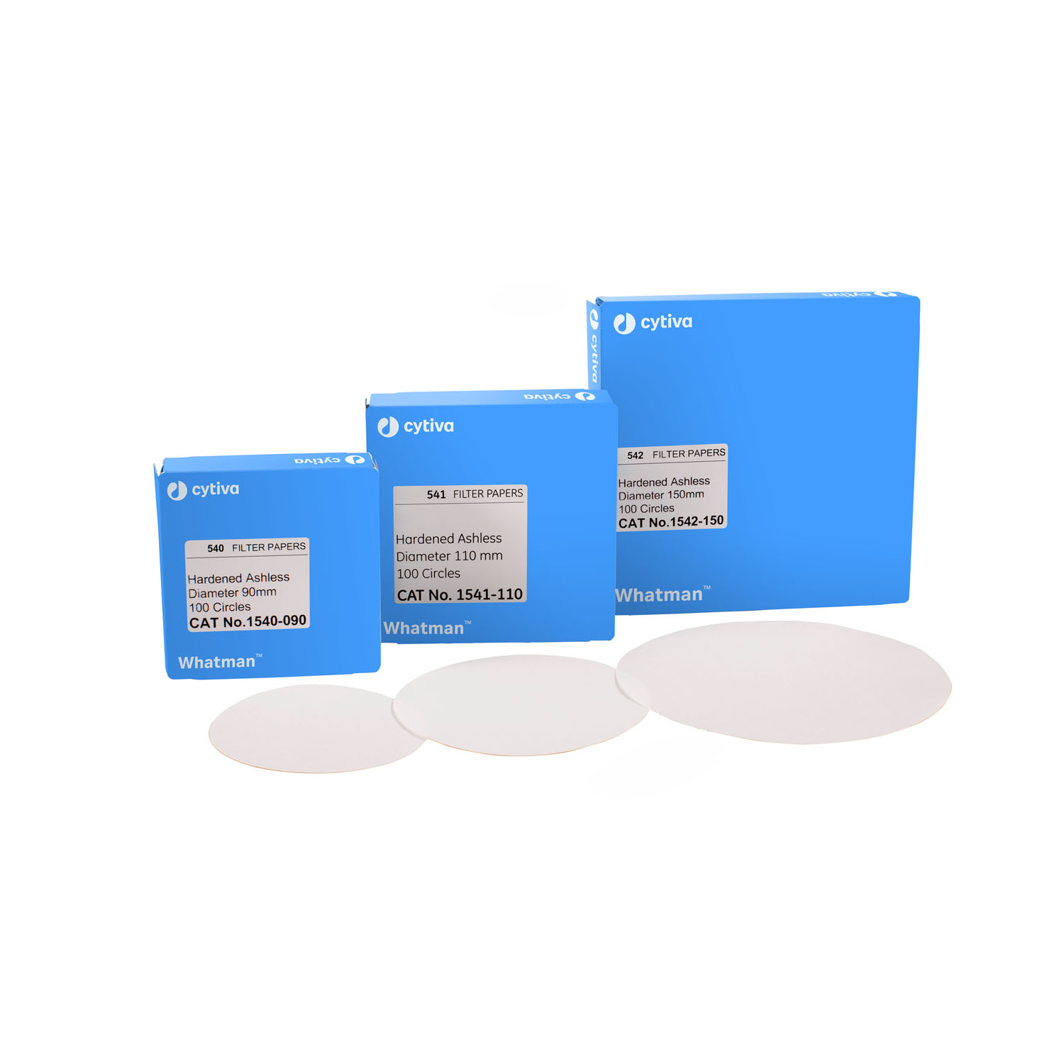 CYTIVA CELLULOSE FILTER PAPERS Filter Circles, 110mm Dia, Hardened Ashless Grade 542, 100/pk Cytiva 1542-110