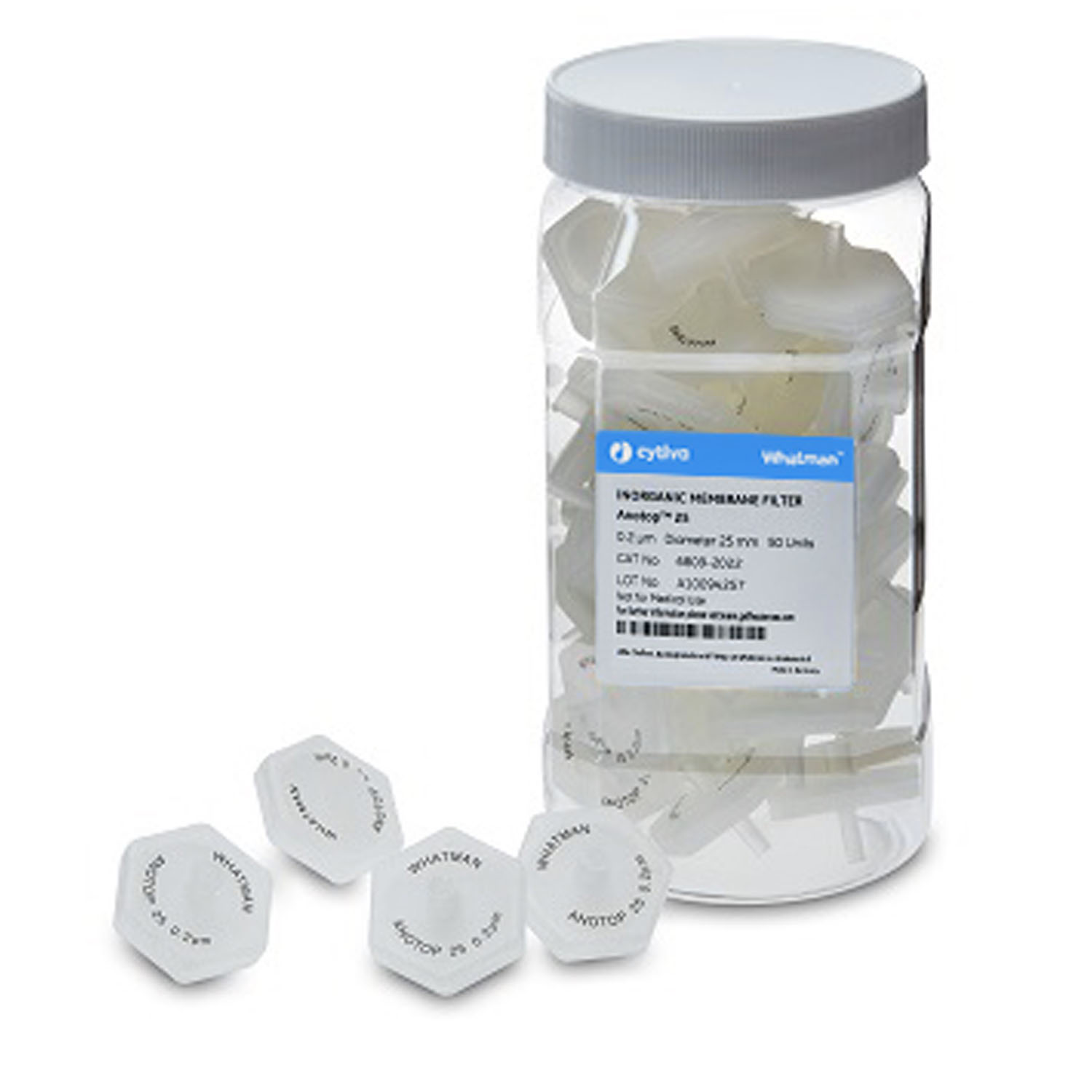CYTIVA SYRINGE FILTERS Syringe Filter, Whatman Anotop 10, 0.2µm Pore Size, Anopore, Sterile, 50/pk Cytiva 6809-1122