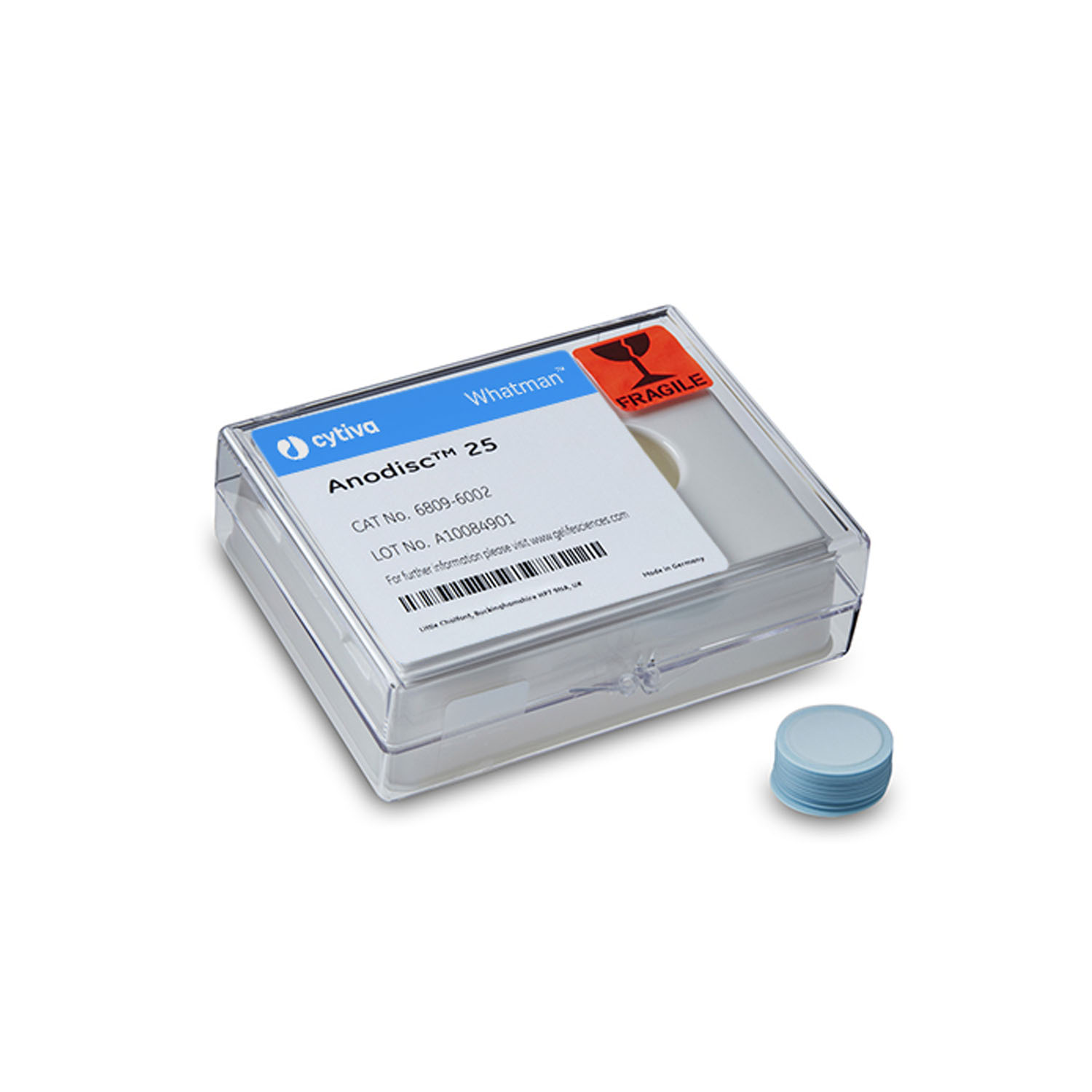 CYTIVA MEMBRANE FILTER PAPERS Filter Circles, 47mm Dia, Anopore Inorganic Anodisc 47, 0.1µm Pore Size, 50/pk Cytiva 6809-5012