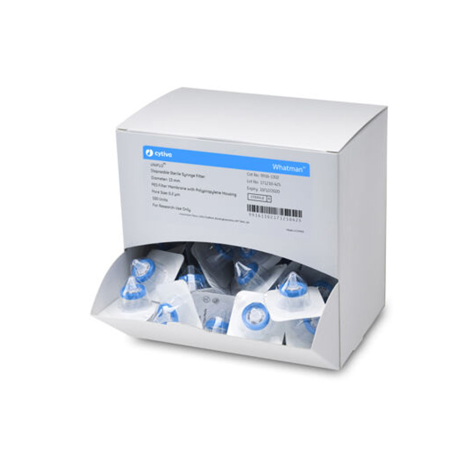 CYTIVA WHATMAN UNIFLO SYRINGE FILTERS Syringe Filter, 25mm, 0.45um, Nylon, 100/pk Cytiva 9918-2504