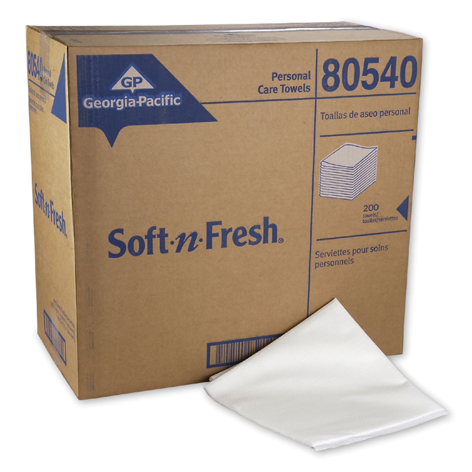 GEORGIA-PACIFIC SOFT-N-FRESH® PATIENT CARE AIRLAID DISPOSABLE BATH TOWELS Patient Care Airlaid Disposable Bath Towels, White, 19½" x 39", 200 sht/cs Georgia-Pacific Consumer Products 80540