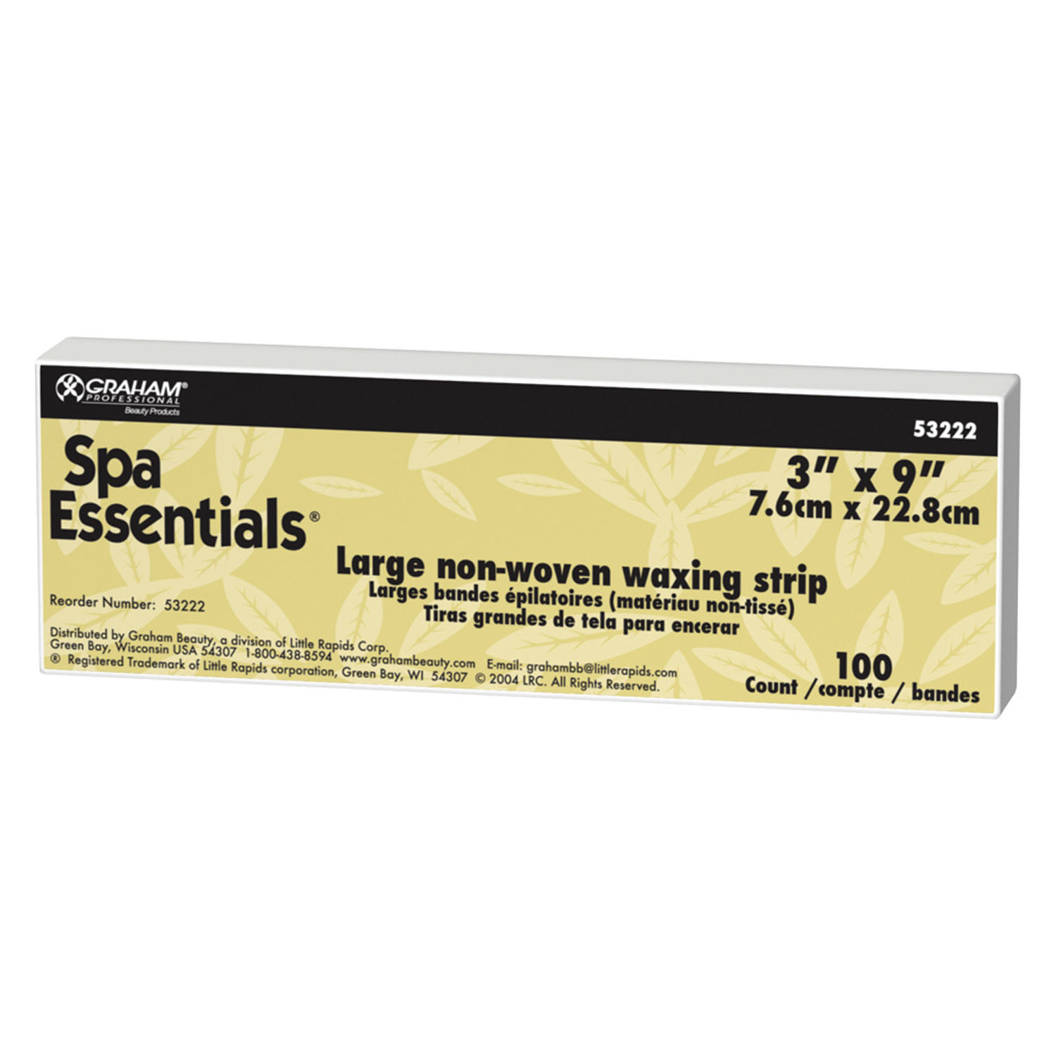 GRAHAM MEDICAL QUALITY WAXING STRIPS SpaEssentials®, 3" x 55 yds, White, 12 rl/cs Graham Medical 53223