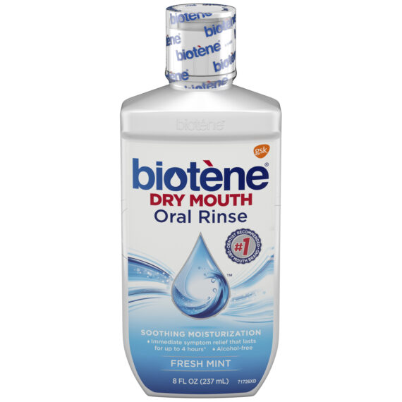 HALEON BIOTÈNE® DRY MOUTH ORAL RINSE Biotène Dry Mouth Oral Rinse, Fresh Mint, 8 oz. bottle, 3/pkg, 4 pkg/cs (12 bottles total) (Available for sale in US only) GSK# 80225C (Products cannot be sold on Amazon.com or any other third Party sites.) Haleon US Services Inc. 60000000025942