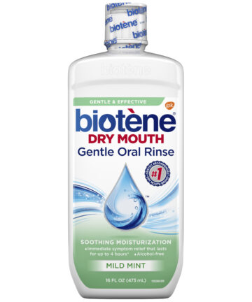 HALEON BIOTÈNE® DRY MOUTH ORAL RINSE Biotène Dry Mouth Gentle Oral Rinse, Mild Mint, 16 oz. bottle, 4/pkg, 2 pkg/cs (8 bottles total) (Available for sale in US only) GSK# 00456 (Products cannot be sold on Amazon.com or any other third Party sites.) Haleon US Services Inc. 60000000042313