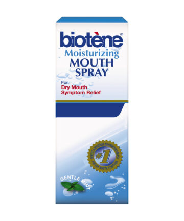 HALEON BIOTÈNE® MOISTURIZING MOUTH SPRAY Biotène Moisturizing Mouth Spray, Gentle Mint flavor, 1.5 oz. bottle, 6/pack (Available for sale in US only) GSK# 00155C (Products cannot be sold on Amazon.com or any other third Party sites.) Haleon US Services Inc. 60000000042386