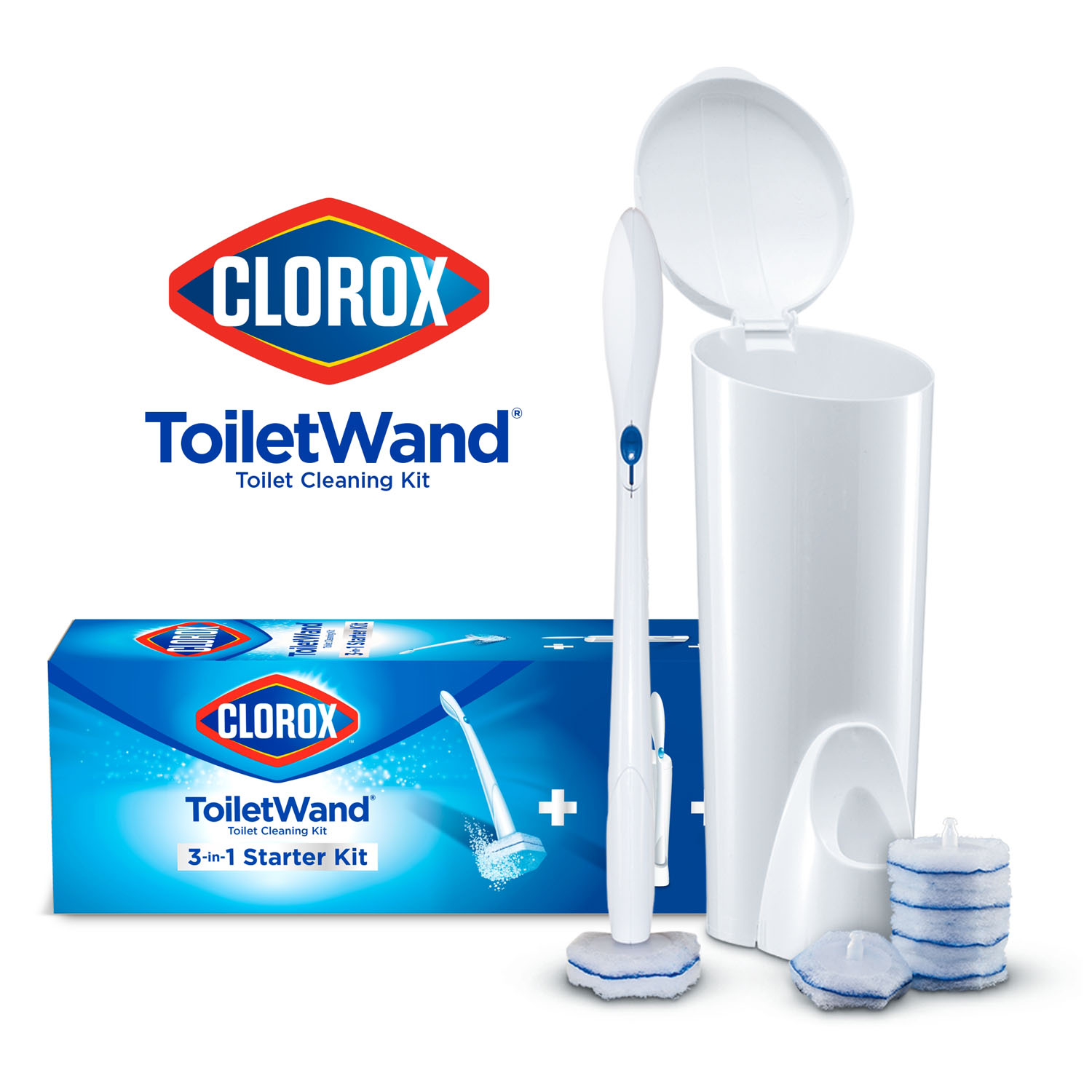 CLOROX TOILET BOWL CLEANER Clorox® ToiletWand® Disposable Toilet Cleaning System, Includes: ToiletWand®, Storage Caddy and 6 Disinfecting ToiletWand® Refill Heads, 6/cs (Continental US Only) Clorox Sales Company 03191