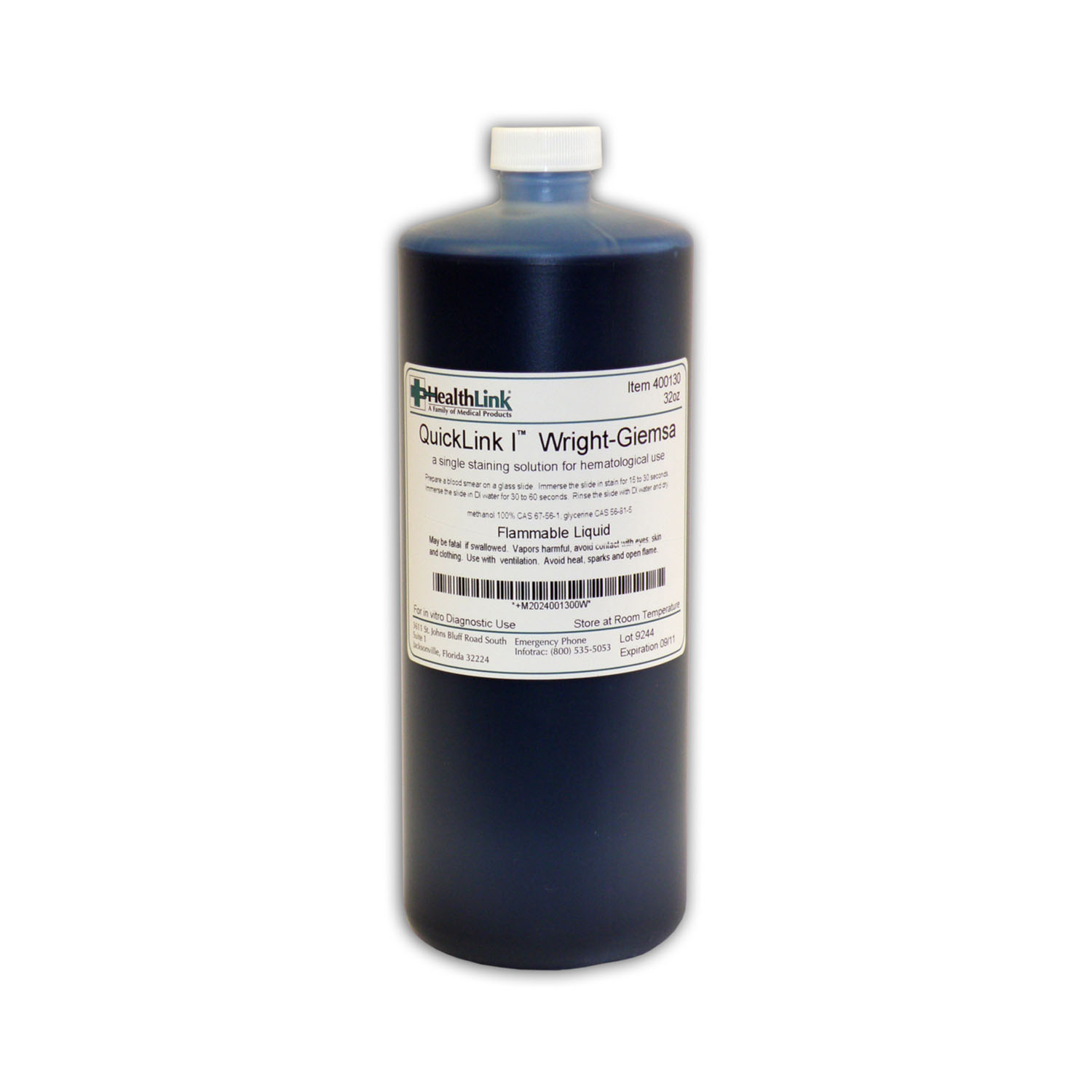 EDM3 STAINS AND REAGENTS Quicklink I, Wright's Giemsa, 32 oz (Item is Non-Returnable) (US Only) (Item is considered HAZMAT and cannot ship via Air or to AK, GU, HI, MP, PR, VI) EDM3 Company LLC 400130