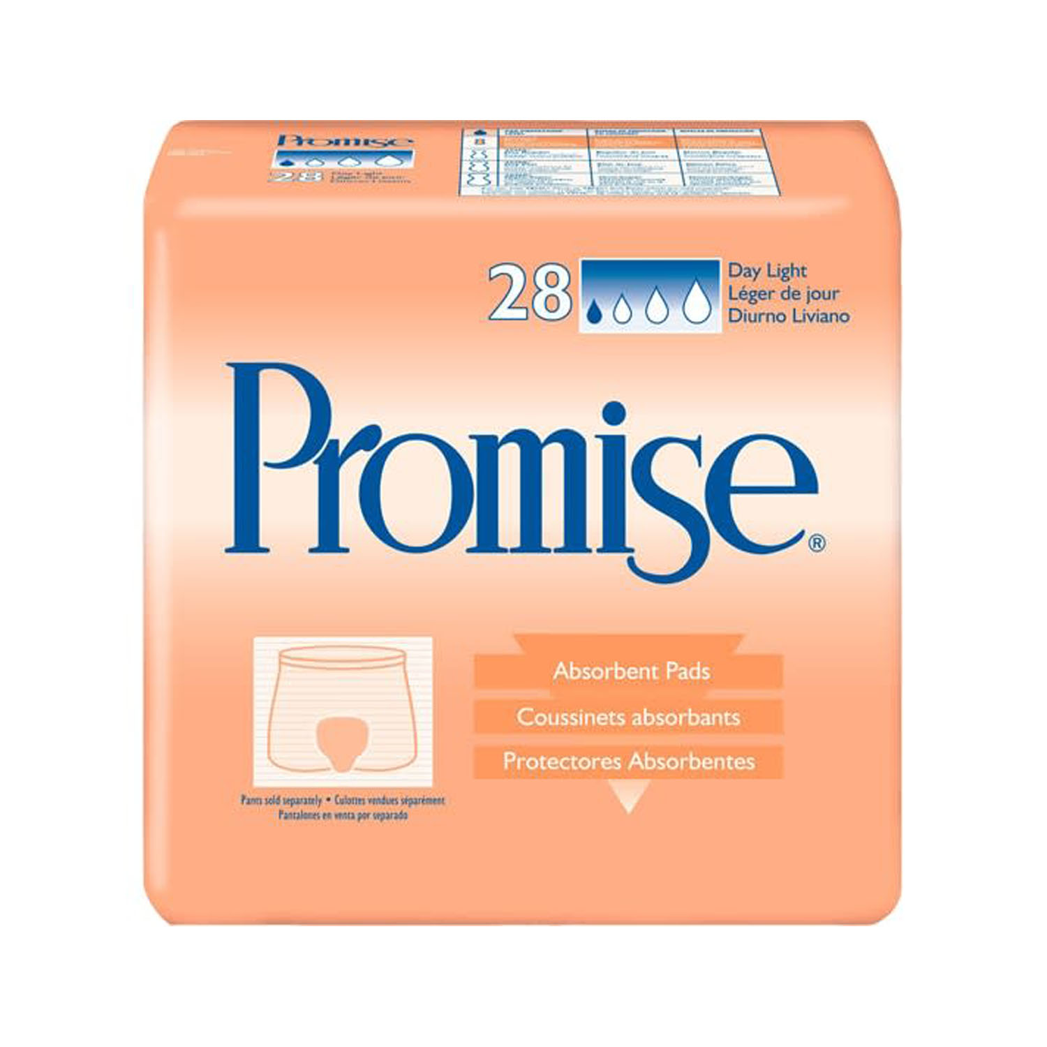 ESSITY HMS TENA® LIGHT PADS Pads, Day Light, Promise®, 28/pk, 3 pk/cs (Continental US Only) Essity Health & Medical Solutions 62550