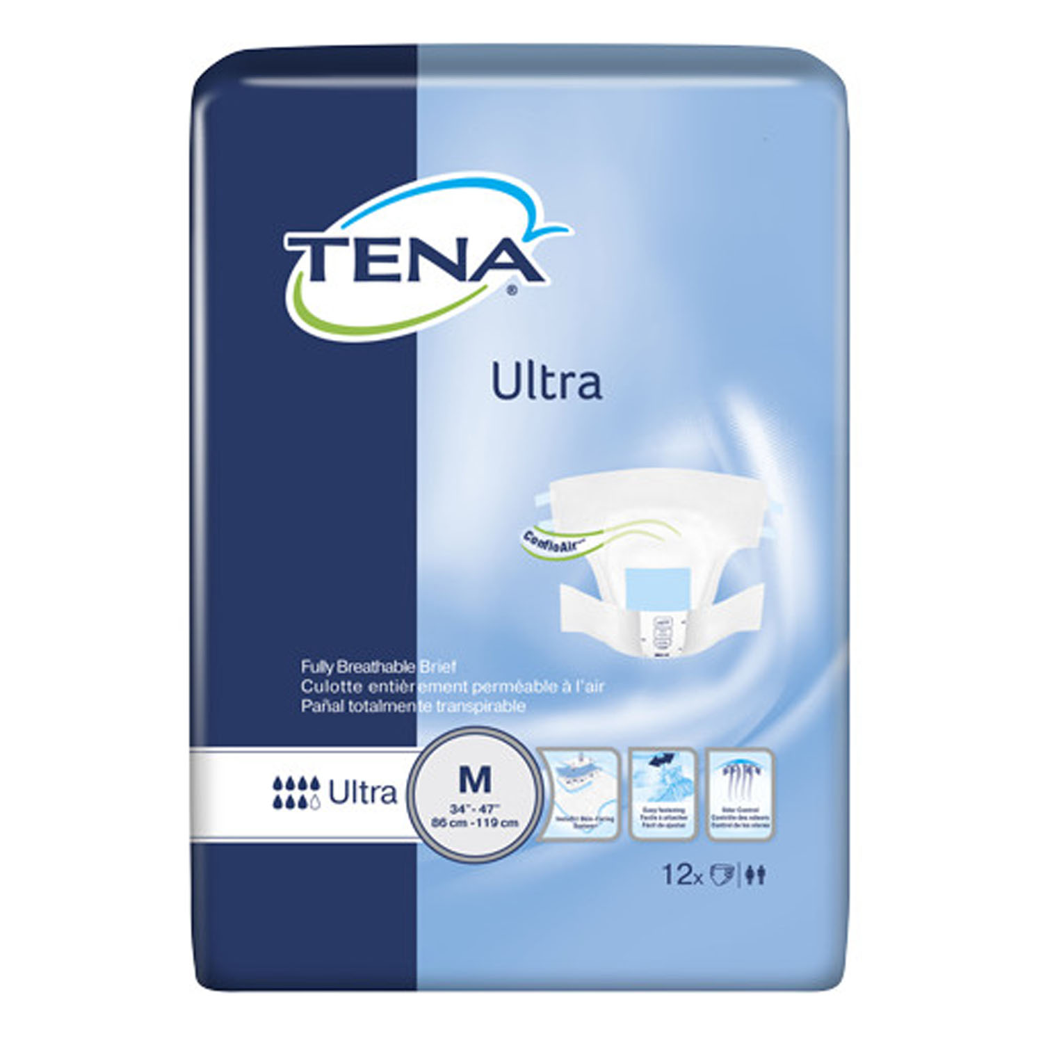 ESSITY HMS TENA® ULTRA BRIEF Ultra Briefs, Convenience Pack, Large, 48" - 59" Hip Size, Blue, 12/pk, 6 pk/cs (Continental US Only) Essity Health & Medical Solutions 67351