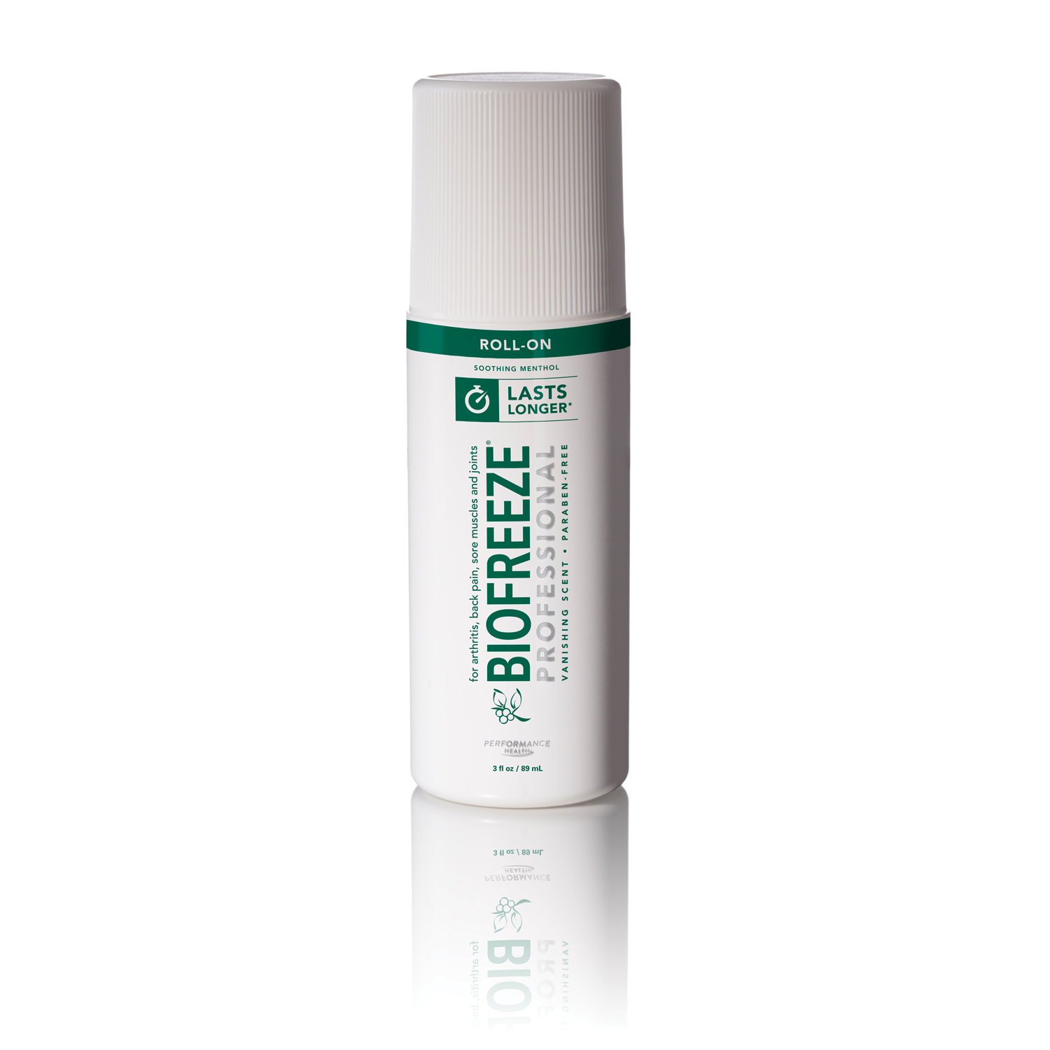 RB HEALTH BIOFREEZE® PROFESSIONAL TOPICAL PAIN RELIEVER Biofreeze® Professional, 3 oz Roll-On, Green, 12/bx (32 bx/plt) (Cannot be sold to retail outlets and/ or Amazon) (091785) (US Only) (Item is considered HAZMAT and cannot ship via Air or to AK, GU, HI, MP, PR, VI) RB Health LLC 13416