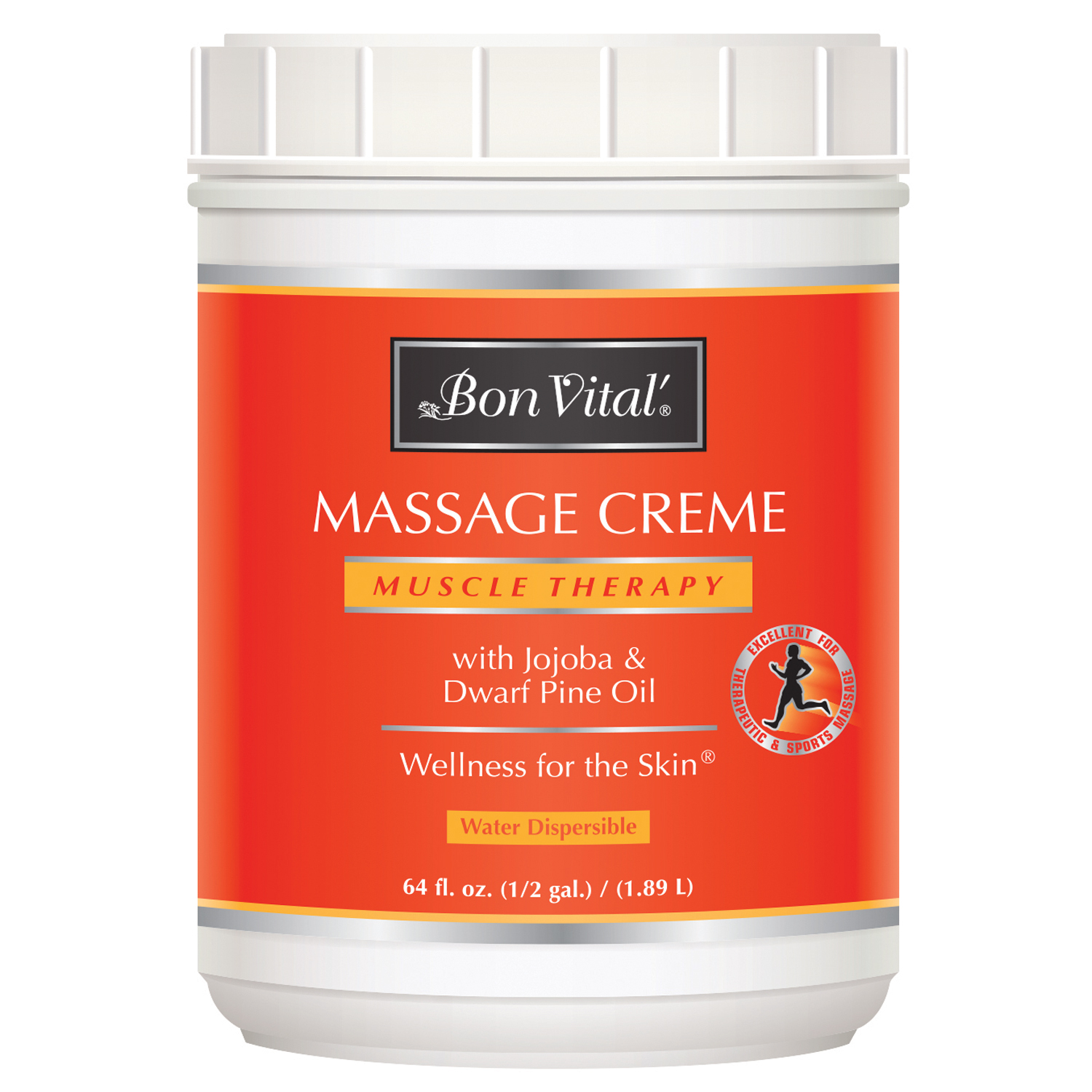 PERFORMANCE HEALTH BON VITAL® MUSCLE THERAPY MASSAGE CRÈME Muscle Therapy Massage Crème, 1/2 Gallon Jar, 6/cs (091795) (Cannot be sold to retail outlets and/ or Amazon) (US Only) Performance Health BVMTCHG