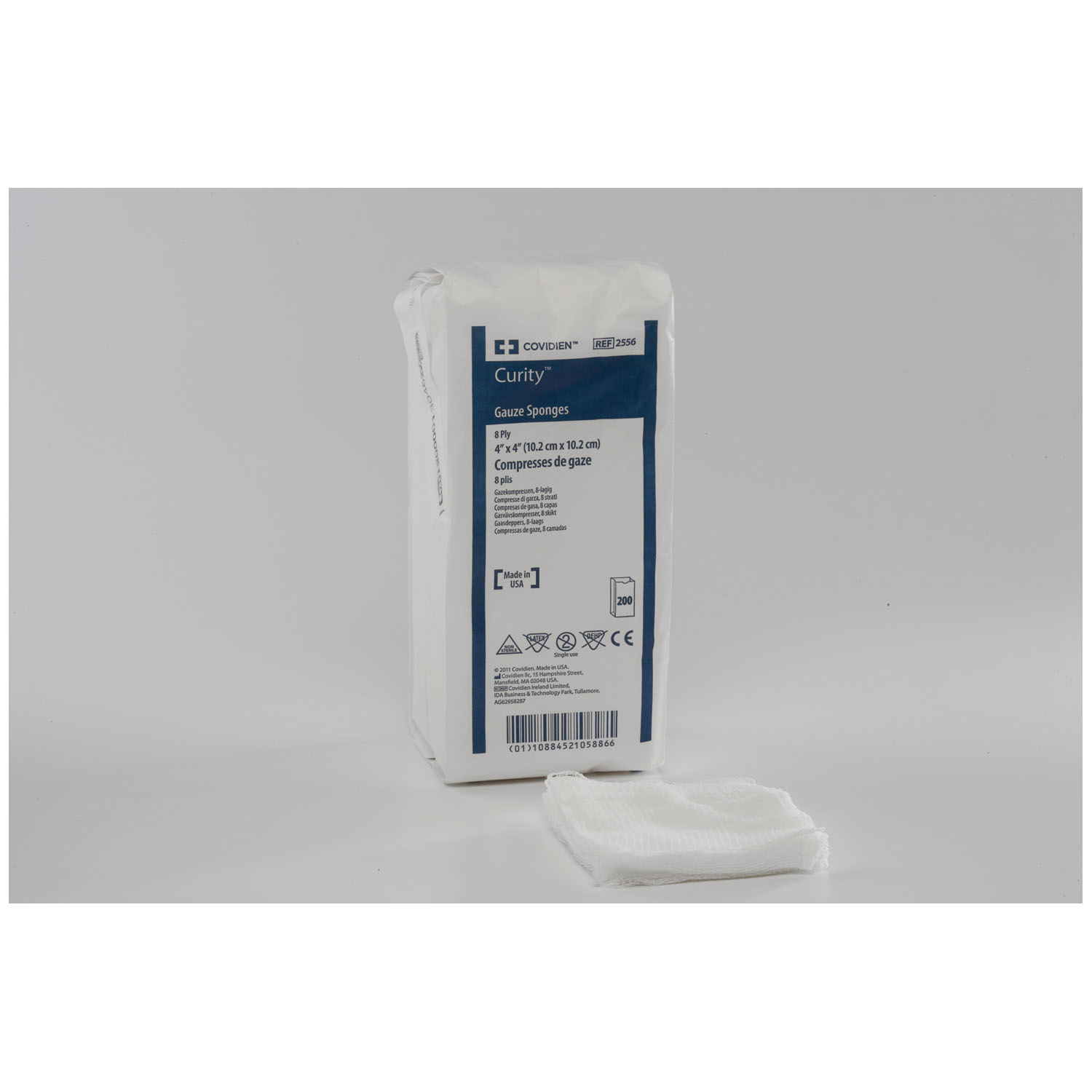 CARDINAL HEALTH CURITY™ GAUZE SPONGES Gauze Sponge, 4" x 4", 12-Ply, Non-Sterile, 200/bg, 10 bg/cs (Continental US Only) Cardinal Health 2634-
