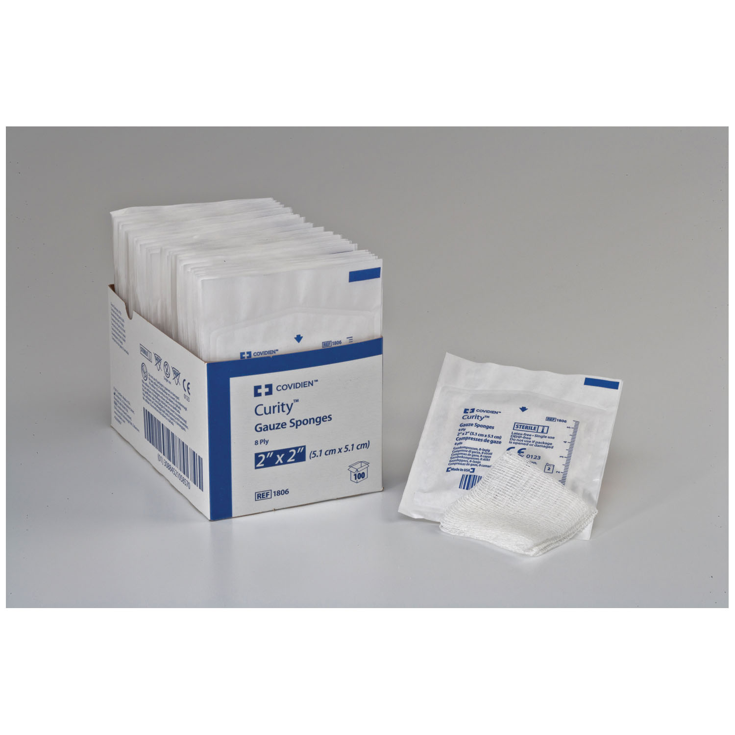 CARDINAL HEALTH CURITY™ GAUZE SPONGES Gauze Sponge, 4" x 4", 12-Ply, Sterile, 2/pk, 25 pk/tray, 24 tray/cs (30 cs/plt) (Continental US Only) Cardinal Health 3033