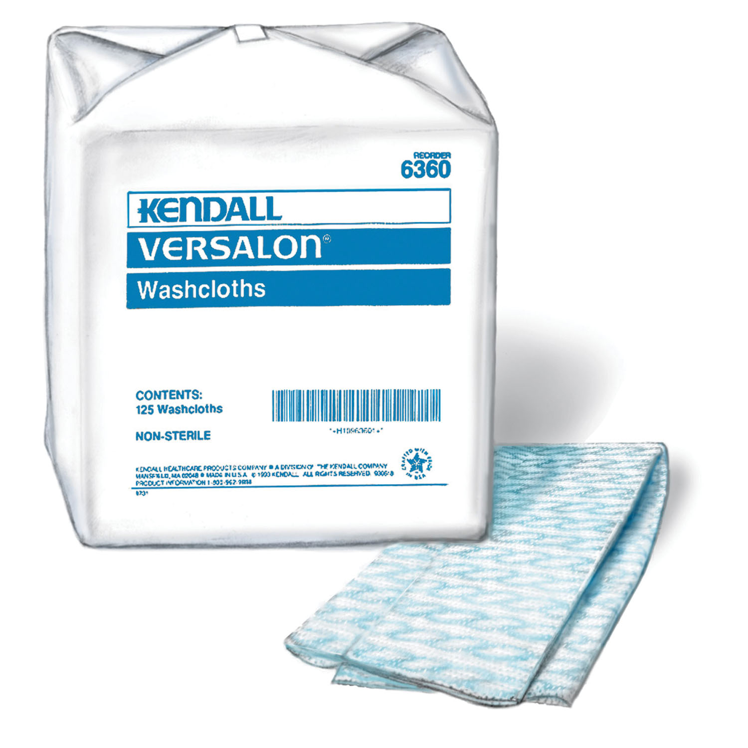 CARDINAL HEALTH VERSALON WASHCLOTHS Washcloth, Apertured Finish, Blue, 9 3/8" x 13½", 125/bg, 4 bg/cs (Continental US Only) Cardinal Health 6360