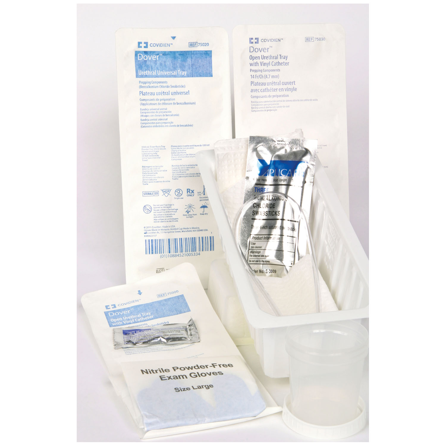 CARDINAL HEALTH KENGUARD URETHRAL CATHETERIZATION TRAYS Urethral Cath Tray, 14FR Plastic/BZK, 20/cs (Continental US Only) Cardinal Health 75000-