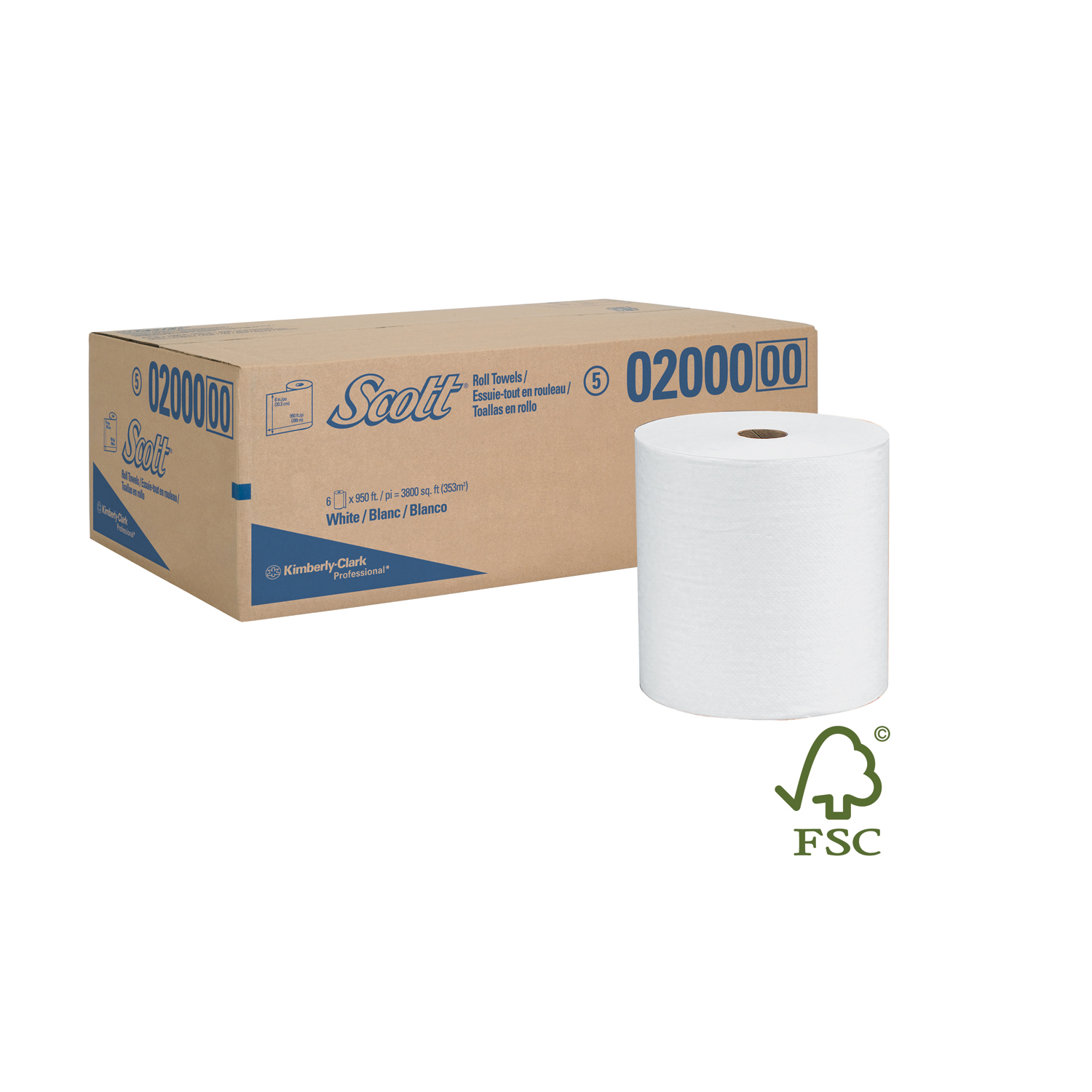 KIMBERLY-CLARK HARD ROLL TOWELS Scott 1000 Hard Roll Towels, 8" sheets, 950 sheets/rl, 6 rl/cs (Products cannot be sold on Amazon.com or any other 3rd party site) (US Only) Kimberly-Clark Professional 02000
