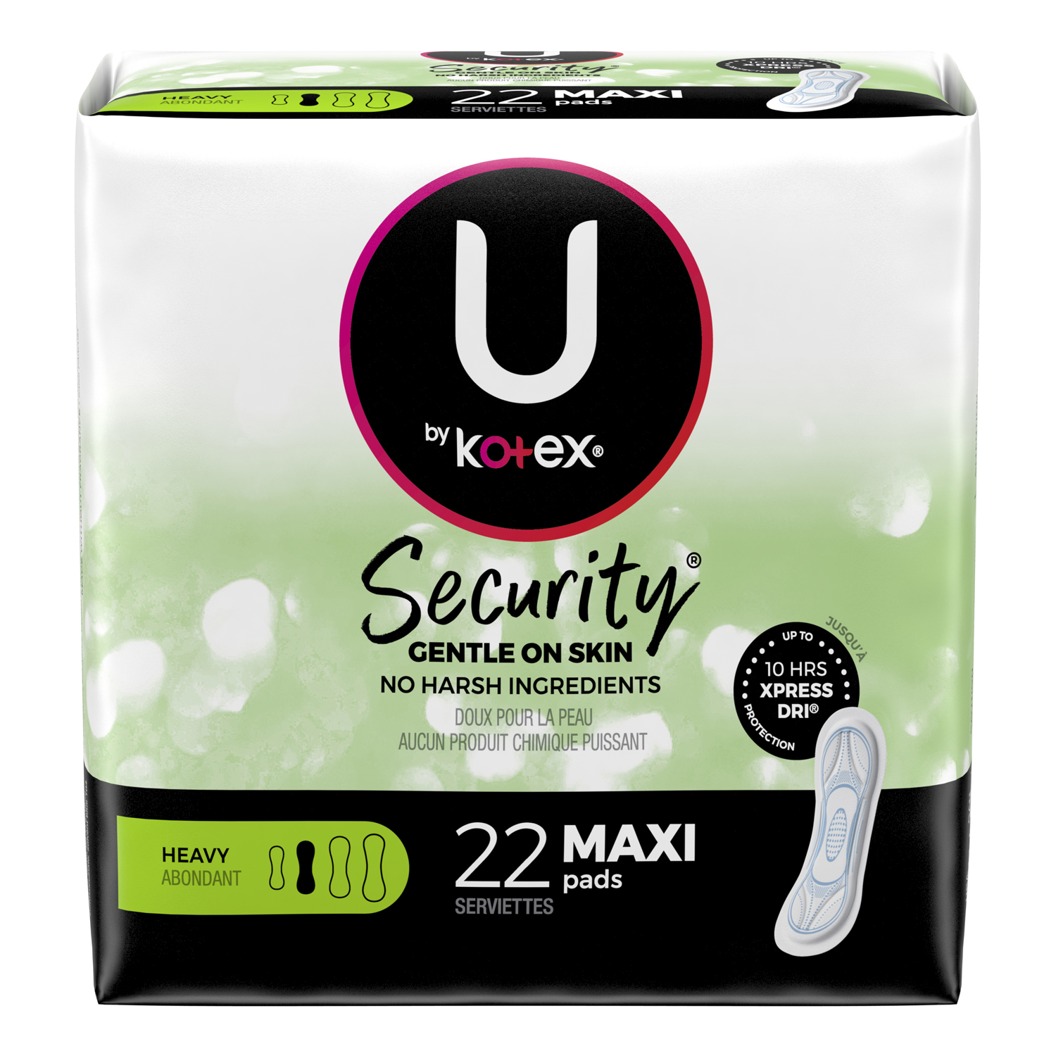 KIMBERLY-CLARK FEMININE CARE PRODUCTS U by Kotex® Maxi Pads, Premium, Long, Super, 22/pk, 8 pk/cs Kimberly-Clark Consumer 03906