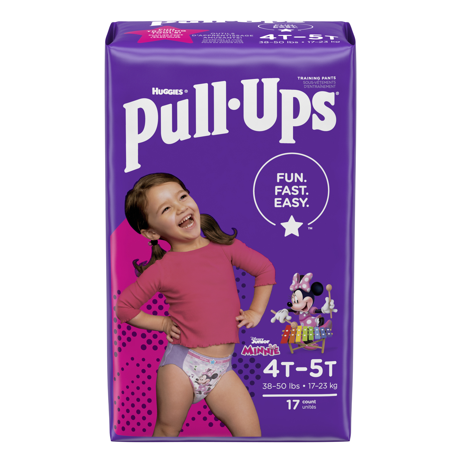 KIMBERLY-CLARK PULL-UPS® LEARNING DESIGN TRAINING PANTS Training Pants, 4T-5T, Girls Jumbo Pack, 17/pk, 4 pk/cs Kimberly-Clark Consumer 51357