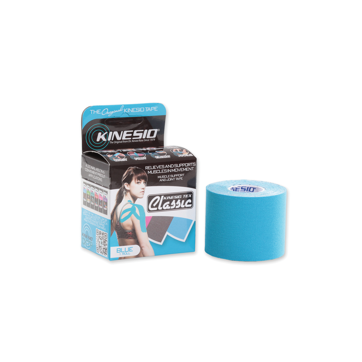 KINESIO TEX CLASSIC TAPE Classic Tape, 2" x 13.1 ft, Blue, 6 rl/bx  (Products cannot be sold on Amazon.com or any other 3rd party platform) (090296) Kinesio Holding Corporation CKT75024