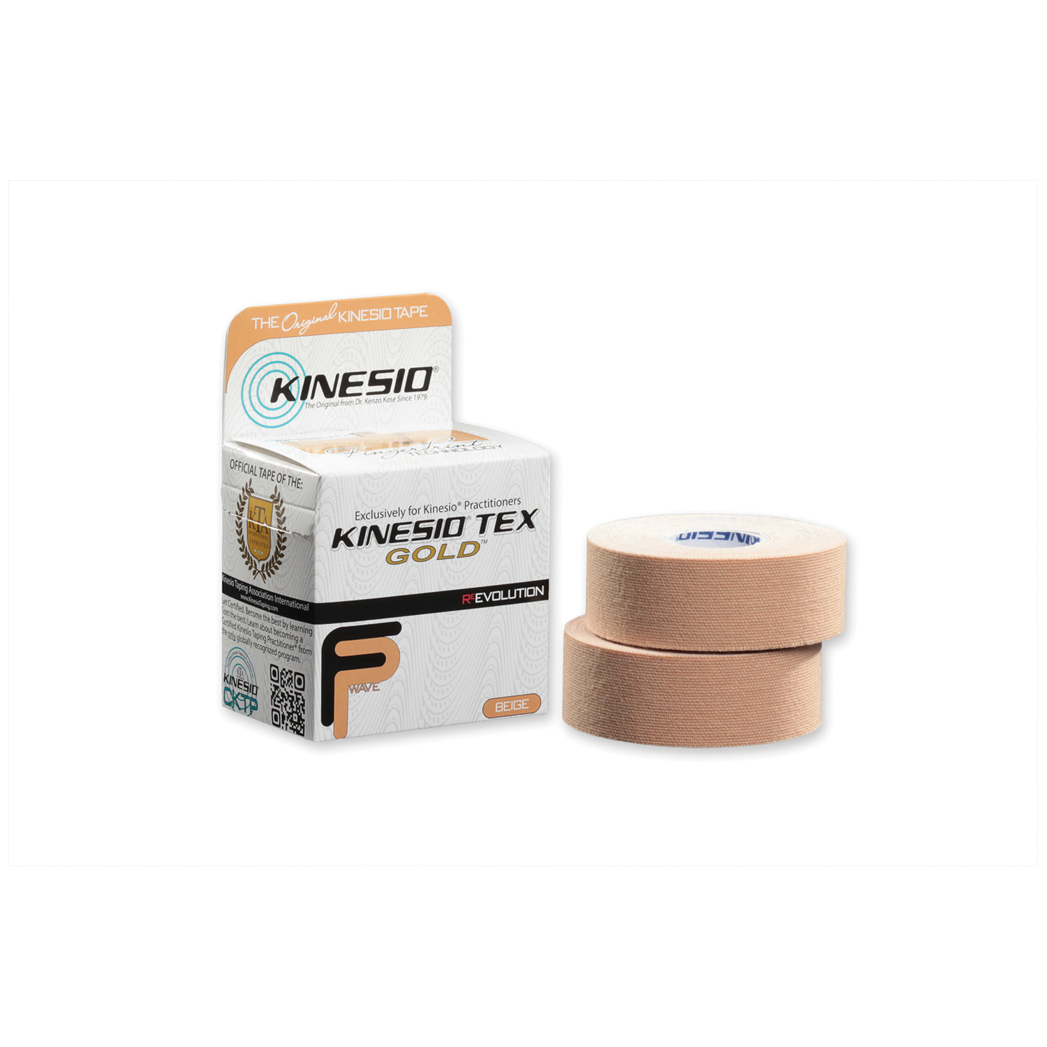 KINESIO TEX GOLD FP TAPE Gold FP Tape, 1" x 5½ yds, Beige, 2/pk, 6 rl/bx  (Products cannot be sold on Amazon.com or any other 3rd party platform) (090304) Kinesio Holding Corporation GKT15014FP