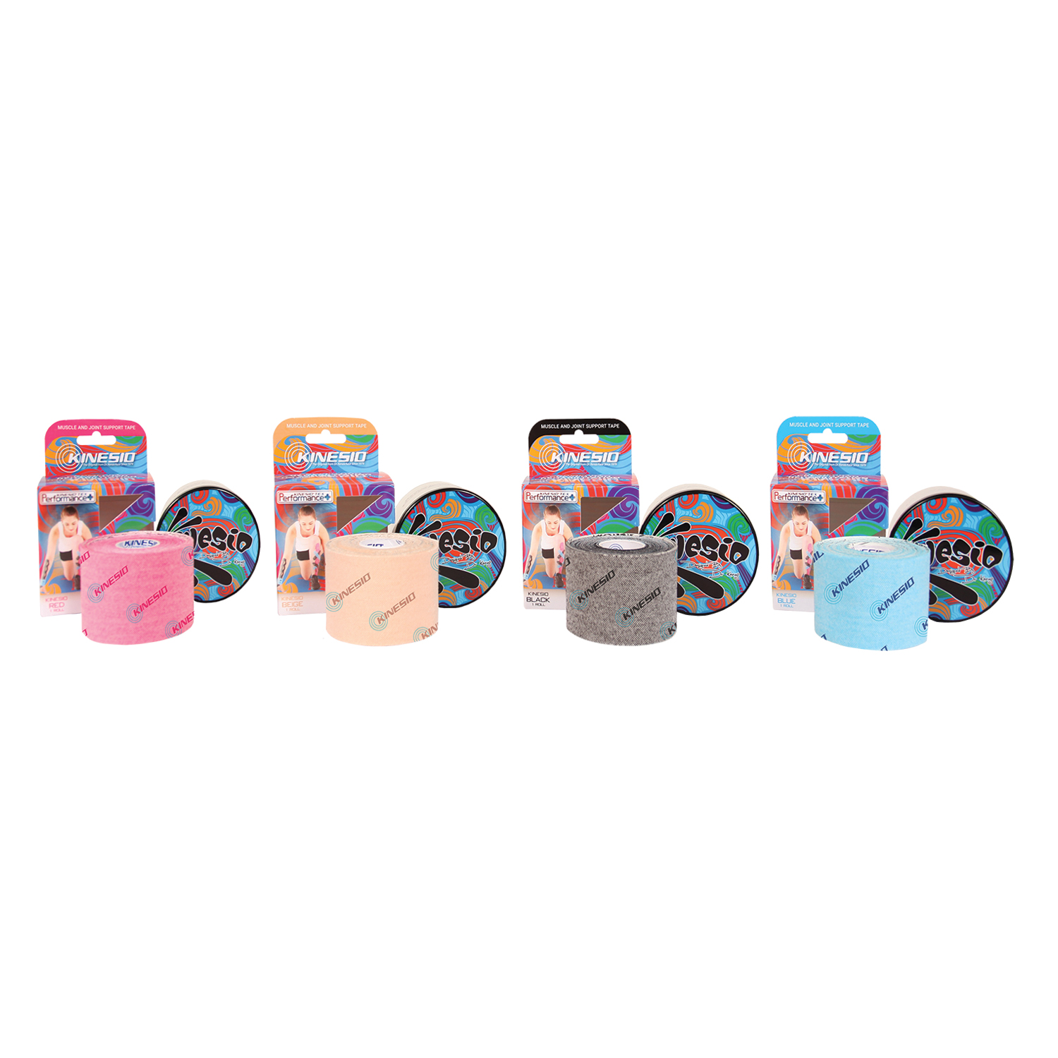 KINESIO® TEX PERFORMANCE+ TAPE Performance+ Tape, 2" x 5.5 yd. Black w/Logo, 4 rolls/bx  (Products cannot be sold on Amazon.com or any other 3rd party platform) (092126) Kinesio Holding Corporation PKT95024-L