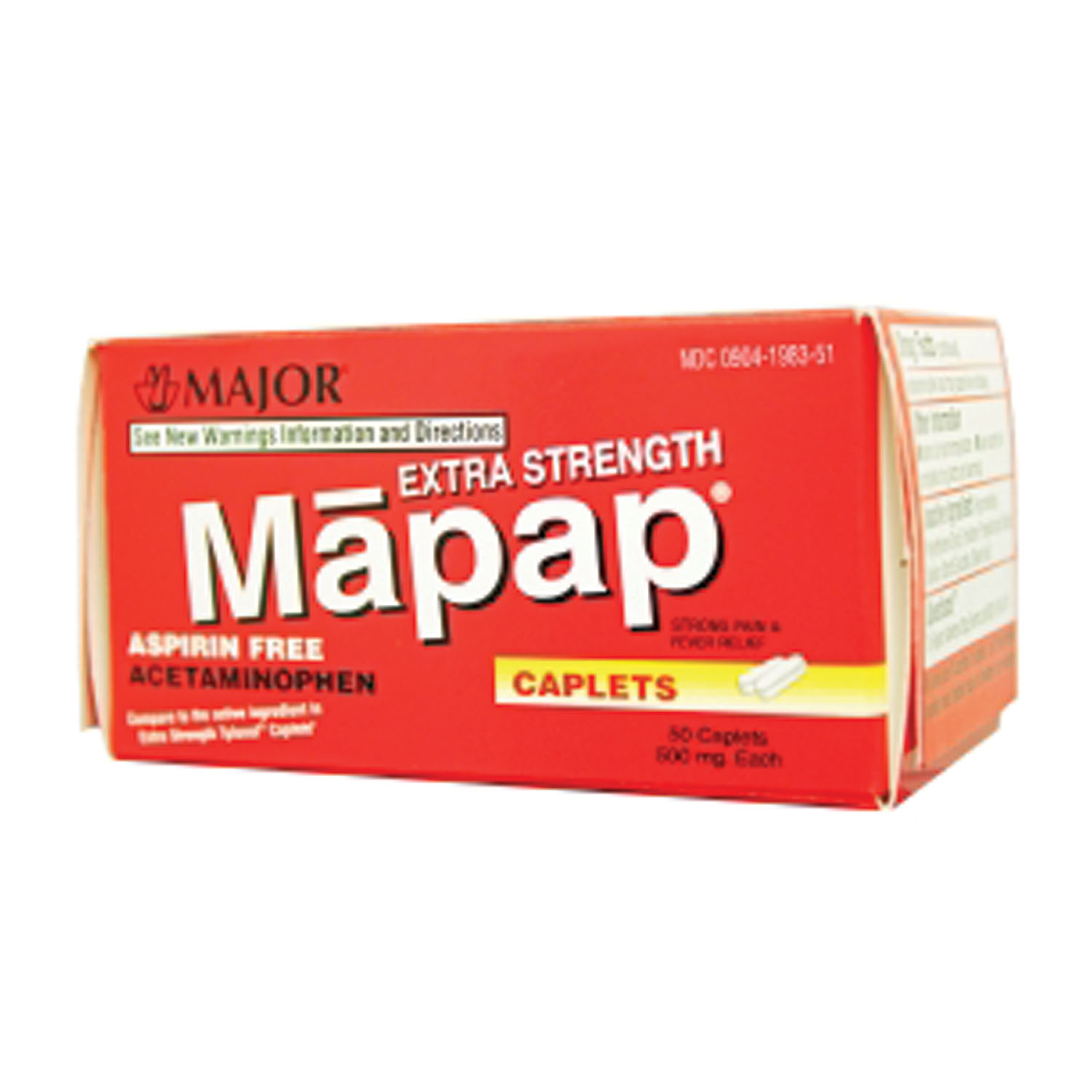 MAJOR ANALGESIC CAPLETS Mapap, 500mg, 50s, Boxed, Compare to Tylenol®, 24/cs, NDC# 00904-6720-51 (US Only) Major Pharmaceuticals 100444