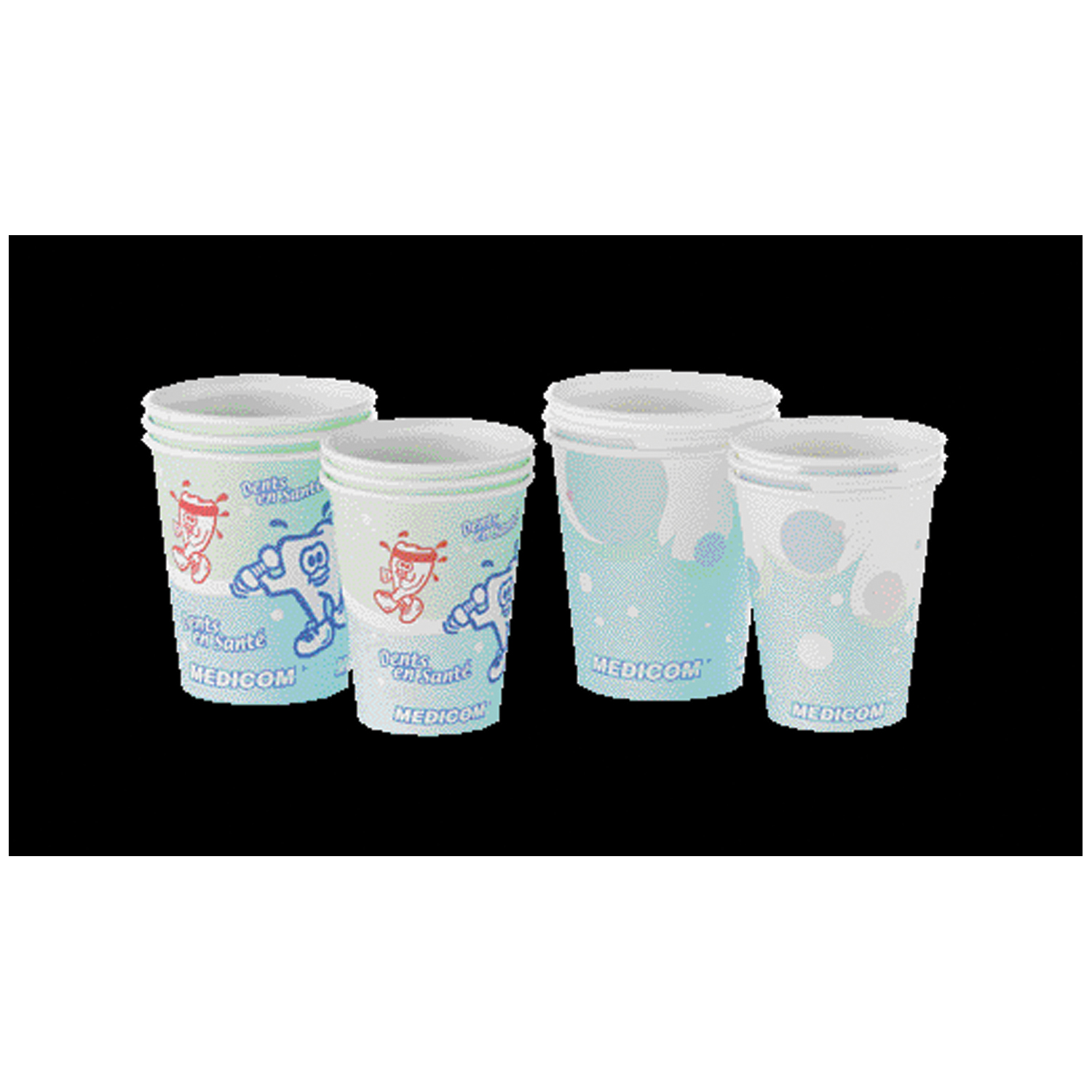MEDICOM POLY COATED PAPER CUPS Paper Cup, 4 oz, Healthy Teeth Design, 100/slv, 10slv/cs (Not Available for sale into Canada) Medicom, Inc. 114-CH