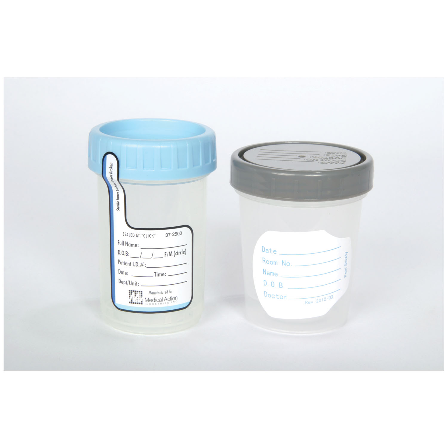 MEDEGEN STERILE SPECIMEN CONTAINER Specimen Container, 4 oz, Label & Gray Lid, Polybag, 100/cs (60 cs/plt) Medegen Medical Products, LLC M4928