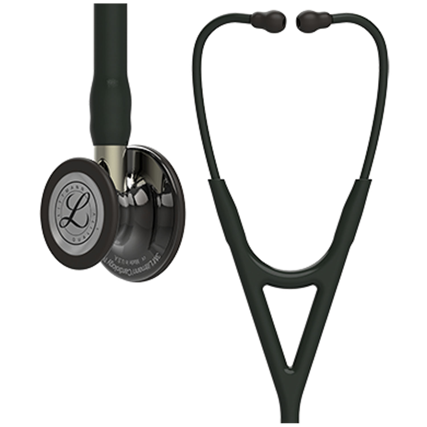 SOLVENTUM LITTMANN® CARDIOLOGY IV™ STETHOSCOPE Stethoscope, High Polish Smoke Finish Chestpiece, Black Tube, Champagne Stem and Black Headset, 27" (Continental US+HI Only) (Littmann items are only available for sale online by distributors authorized by 3M Littmann) Solventum Corporation 6204