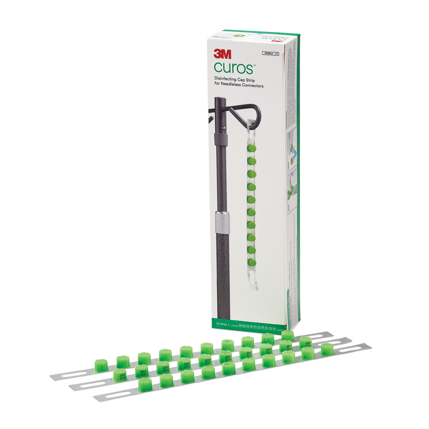 SOLVENTUM CUROS® DISINFECTING PORT PROTECTORS Strips, 5cap/strip, 50strip/ctn, 20ctn/cs (Continental US+HI Only) Solventum Corporation CFF10-250