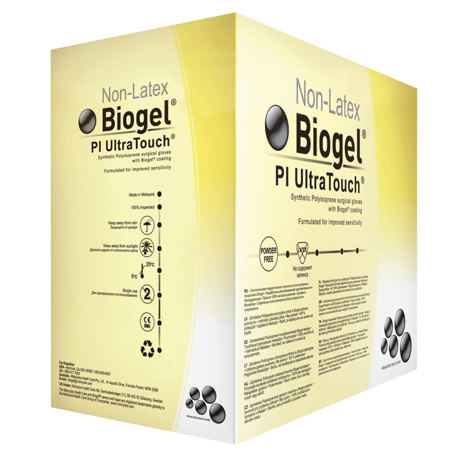 MOLNLYCKE BIOGEL® PI ULTRA-TOUCH® GLOVES Surgical Glove, Size 9, Sterile, Non-Latex, Powder Free (PF), 40/bx, 4 bx/cs (US Only) Molnlycke Health Care US, LLC 41190