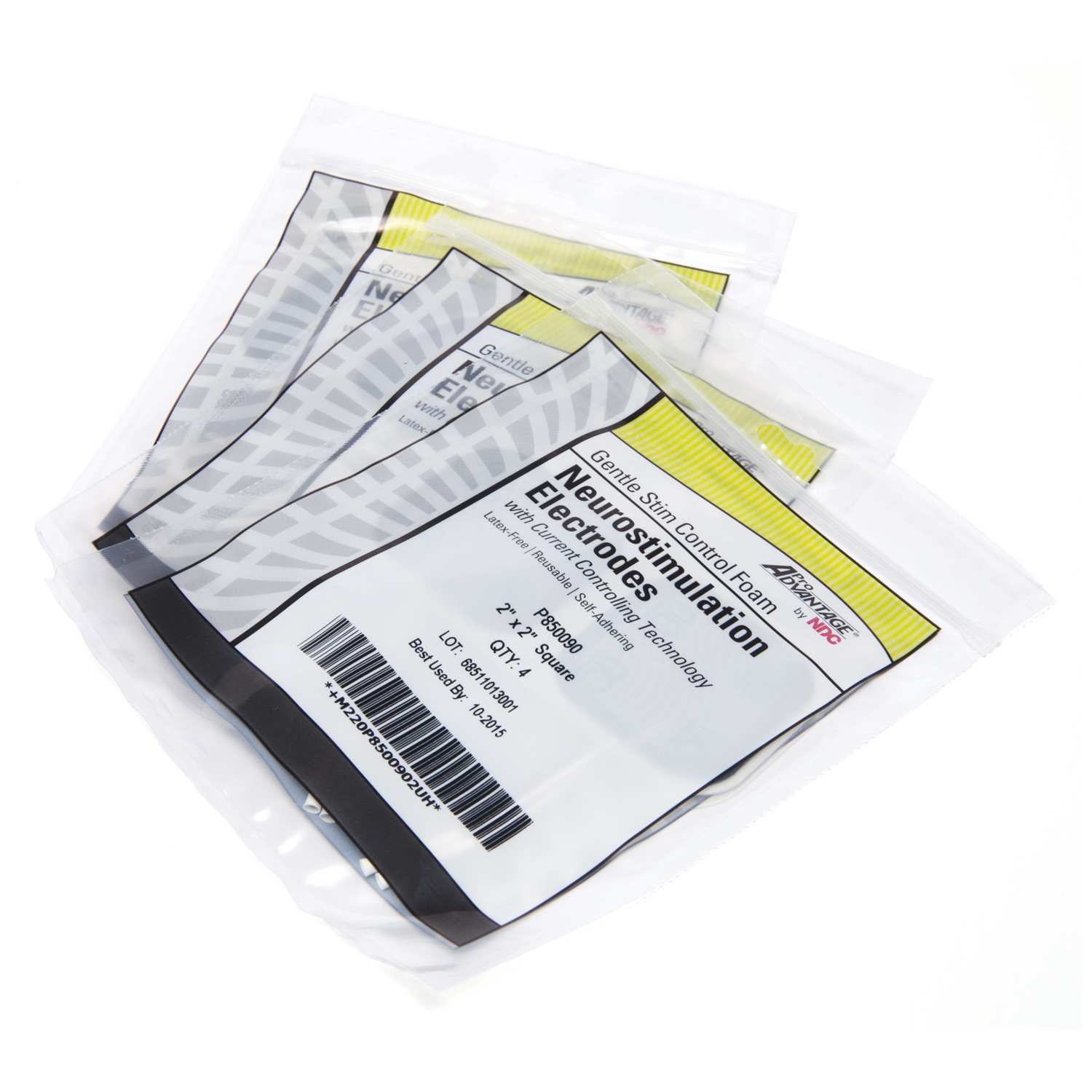 PRO ADVANTAGE® GENTLE STIM CONTROL FOAM NEUROSTIMULATION ELECTRODES Foam Electrode, 2" x 2" Square, 4/pk, 10 pk/bg (18 bg/plt) (091070)  (Temporarily Unavailable for Sale into Canada) Pro Advantage P850090