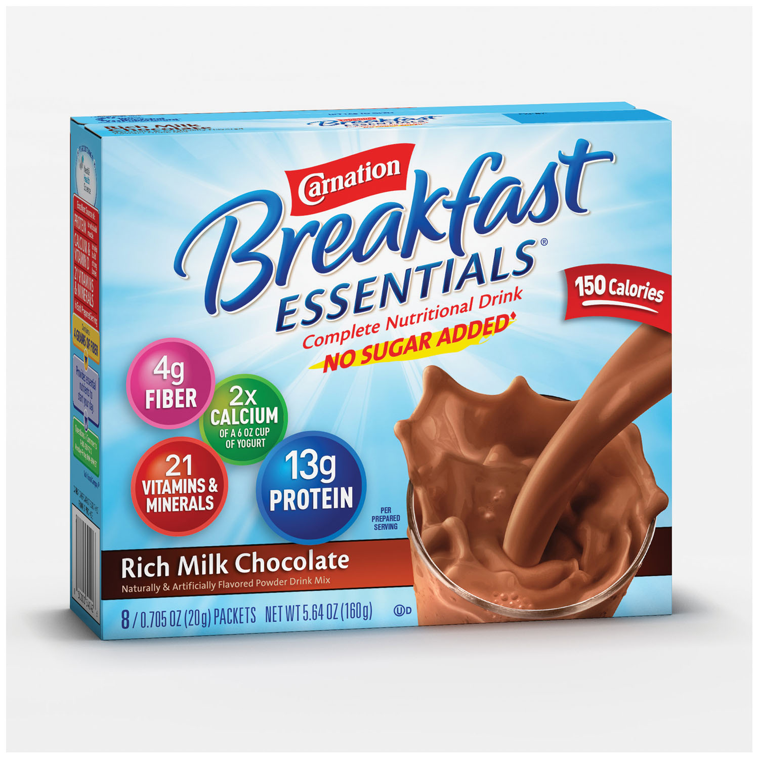 NESTLE CARNATION® INSTANT BREAKFAST® POWDER Carnation® Instant Breakfast, Chocolate, 8/bx, 8 bx/cs (Minimum Expiry Lead is 90 days; Non-Returnable) (Continental US Only) (Nestle products cannot be sold online without Nestle's prior written permission) (Products cannot be sold on Amazon.com or any other 3rd party site) Nestle Healthcare Nutrition 5000054042