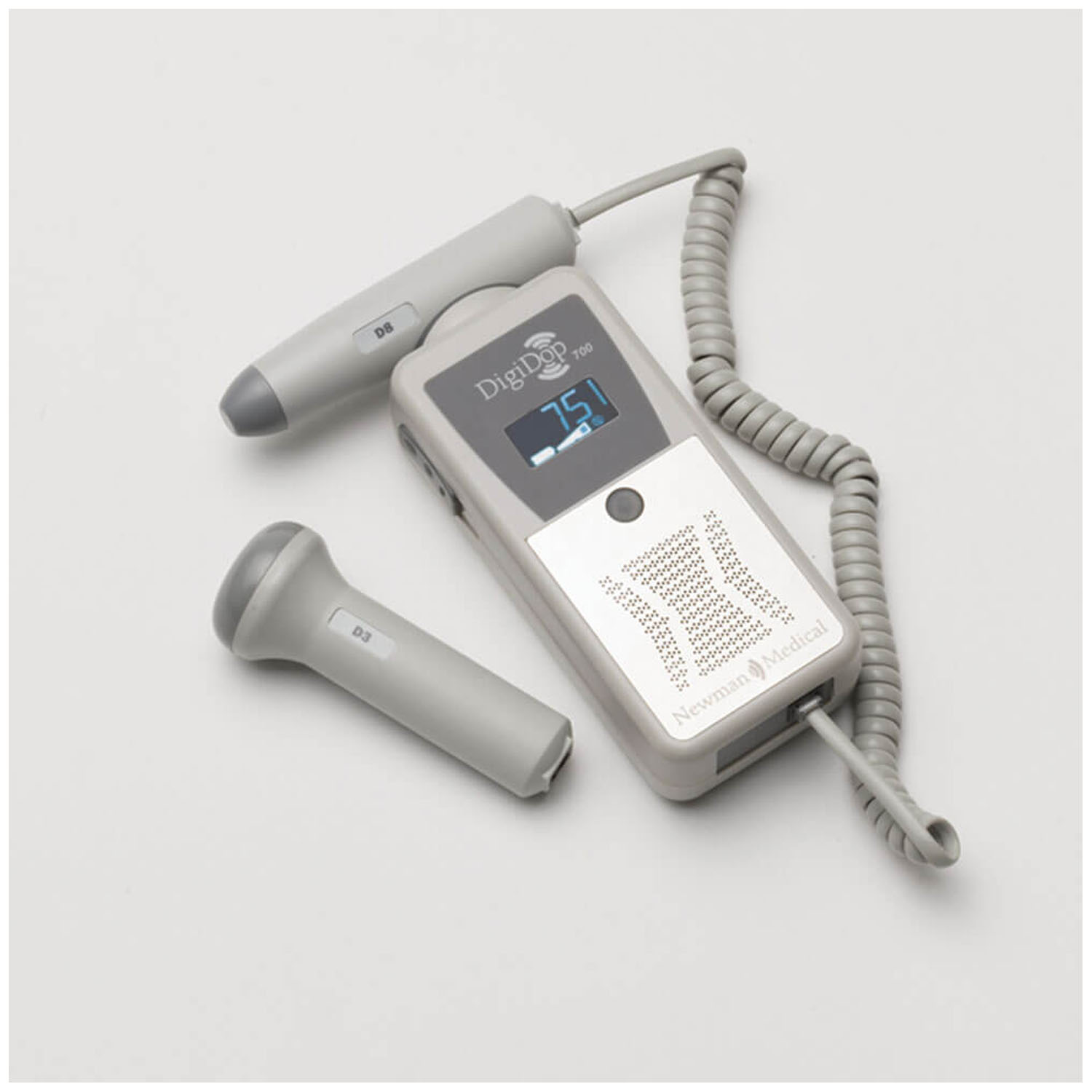 NEWMAN DIGIDOP HANDHELD DOPPLER PROBE COMBOS Display Digital Doppler with Recharger Includes Combination Obstetrical 3MHz & Vascular 8MHz Probes (US Only) (DROP SHIP ONLY) Newman Medical DD-700-VO