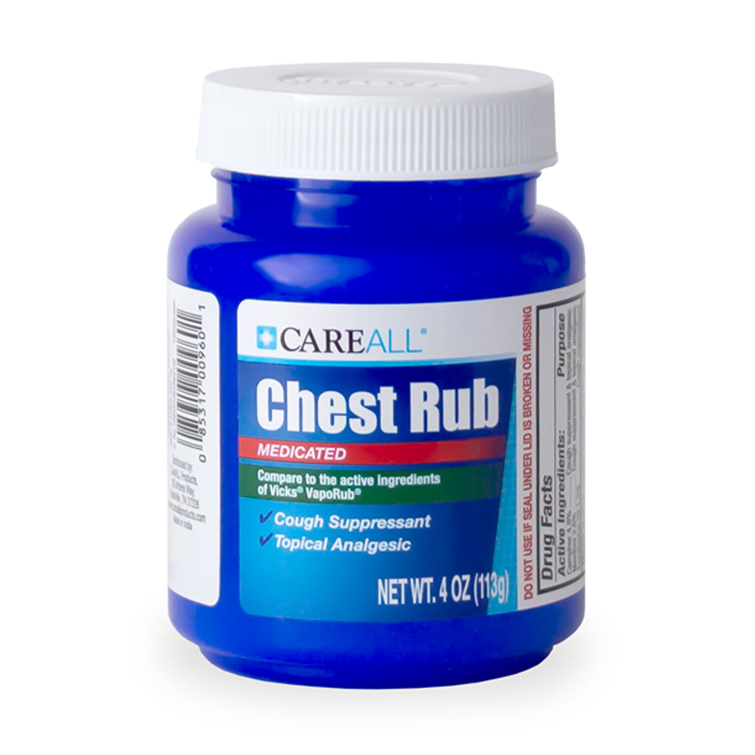 NEW WORLD IMPORTS CAREALL® CHEST RUB CareALL® Medicated Chest Rub, 4 oz Jar, 24/cs (Not Available for sale into Canada) New World Imports MCR4
