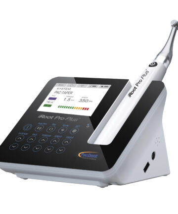 PACDENT IROOT PRO PLUS™ CORDLESS HANDPIECE iRoot Pro Plus™ Cordless Endo Handpiece, w/Apex Locator, Includes: (1)Base, (1)Cordless Handpiece, (1)Contra Angle Head, (1)Measure Wire, (4)File Clip, (2)Lip Hook, (2)Touch Probe, (1)Apex Locator Tester, (1)USB Measuring Cable, (1)Protective Silicone Cover, (1)Lubrication Nozzle, & (1)Power Adapter PacDent Endo RPCL02