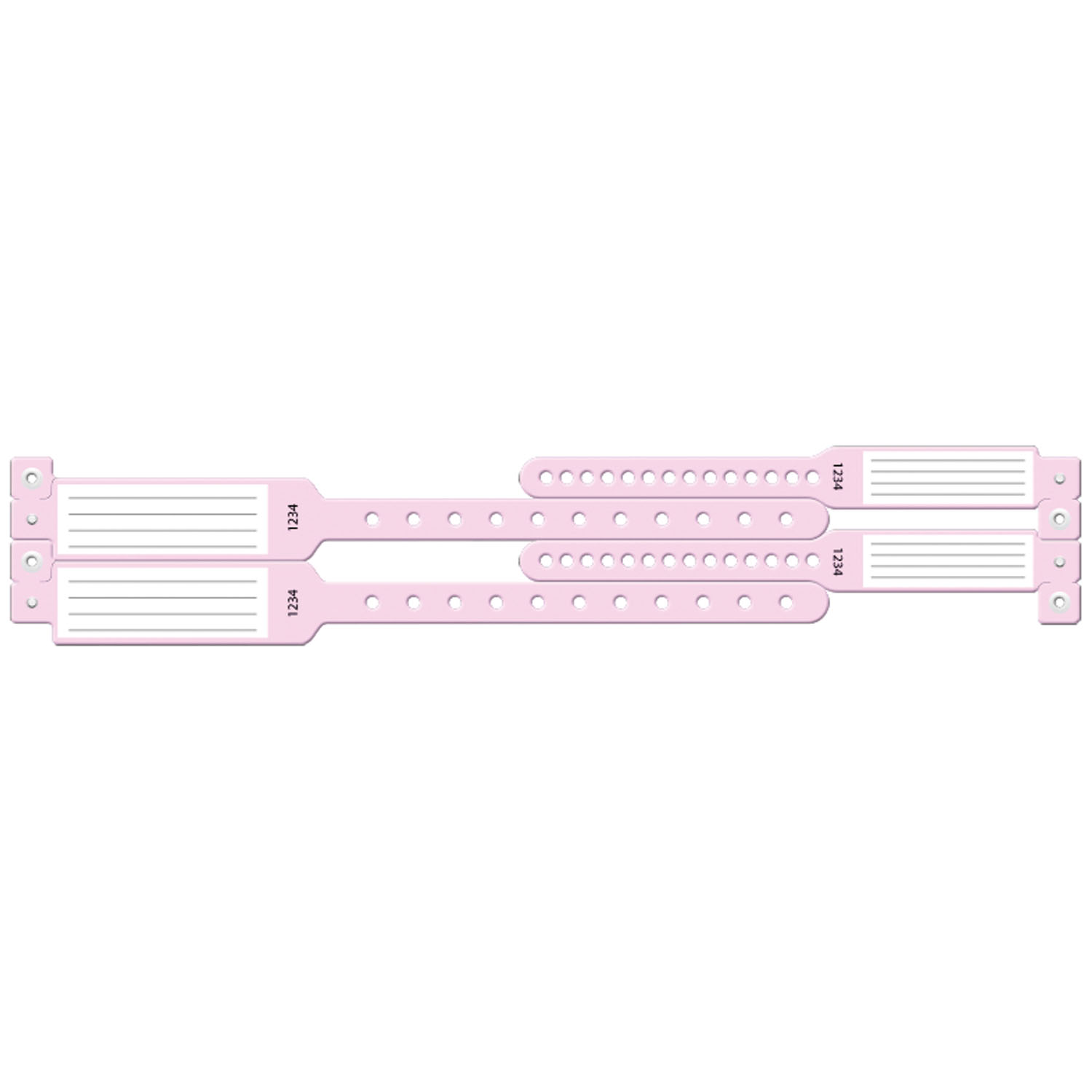 MEDICAL ID SOLUTIONS MOTHER-BABY WRISTBAND SETS Wristband Set, 4-Part, Mother-Baby Set, Insert, Custom Printed, Pink, 100/bx Medical ID Solutions 447C