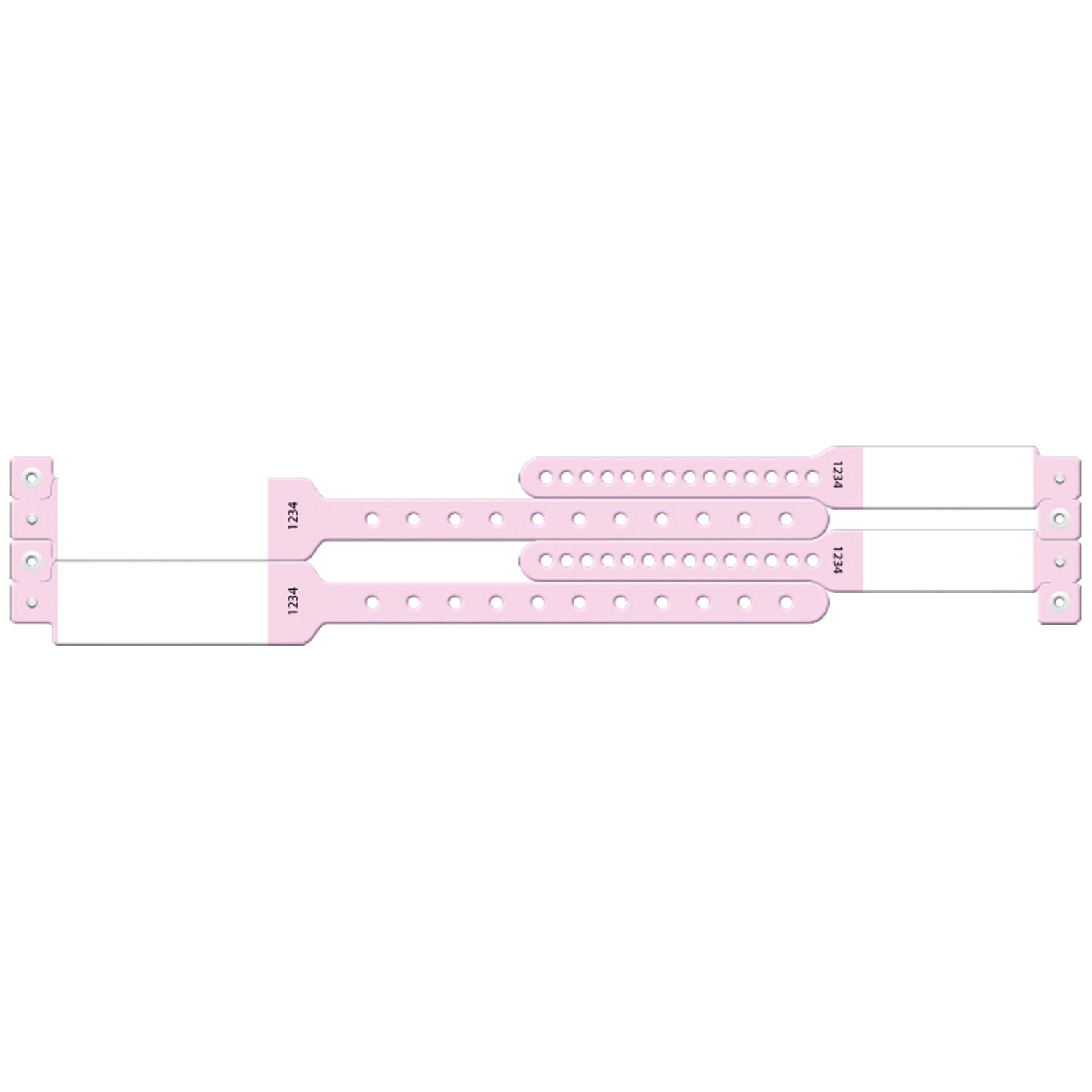 MEDICAL ID SOLUTIONS MOTHER-BABY WRISTBAND SETS Wristband Set, 4-Part, Mother-Baby Set, Imprinter, Custom Printed, Pink, 100/bx Medical ID Solutions 450C