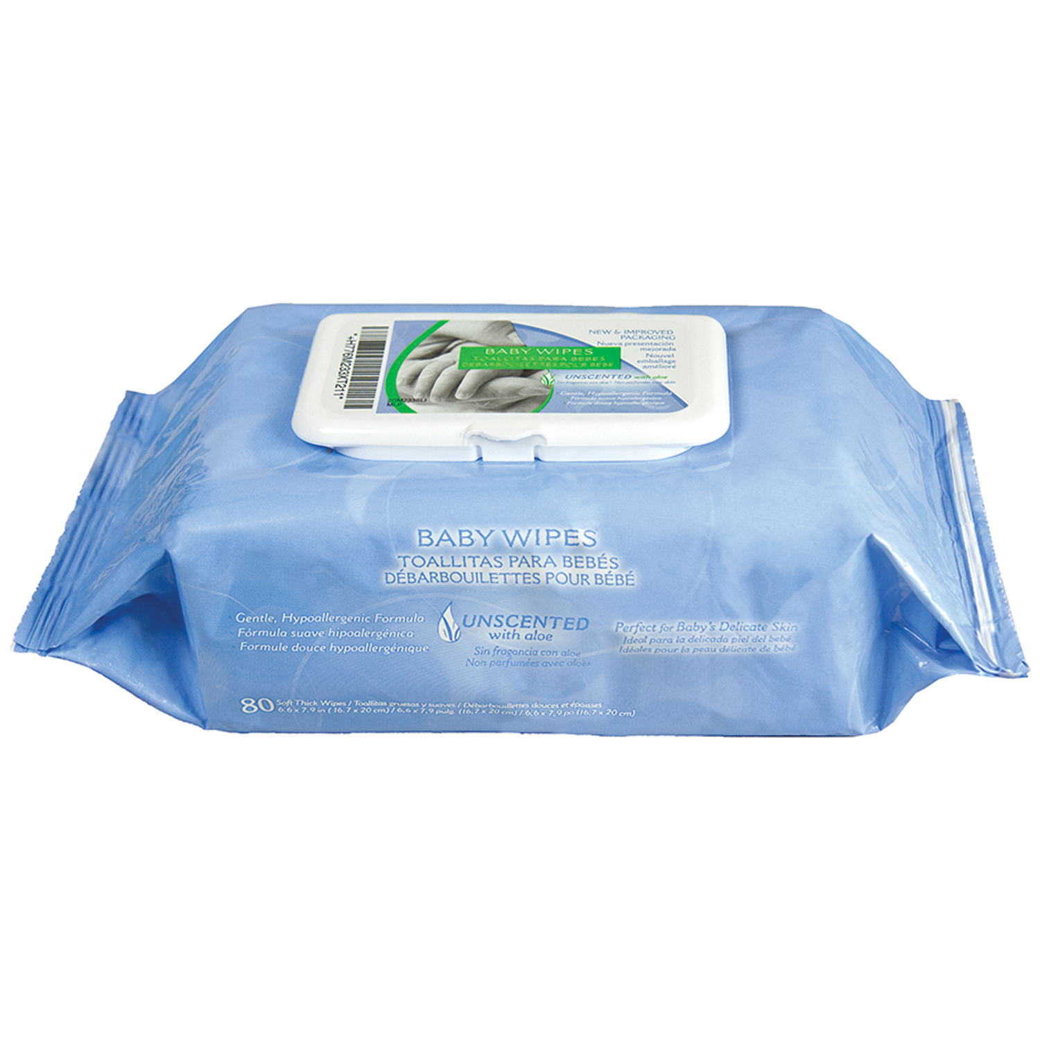 PDI NICE-N-CLEAN® BABY WIPES Baby Wipes (Unscented), 7" x 8", 80/pk, 12 pk/cs (60 cs/plt) (US Only) (Item is on Manufactuer Backorder w/no ETA of release date) (Products cannot be sold on Amazon.com or any other 3rd party site) PDI - Professional Disposables, Intl. M233XT