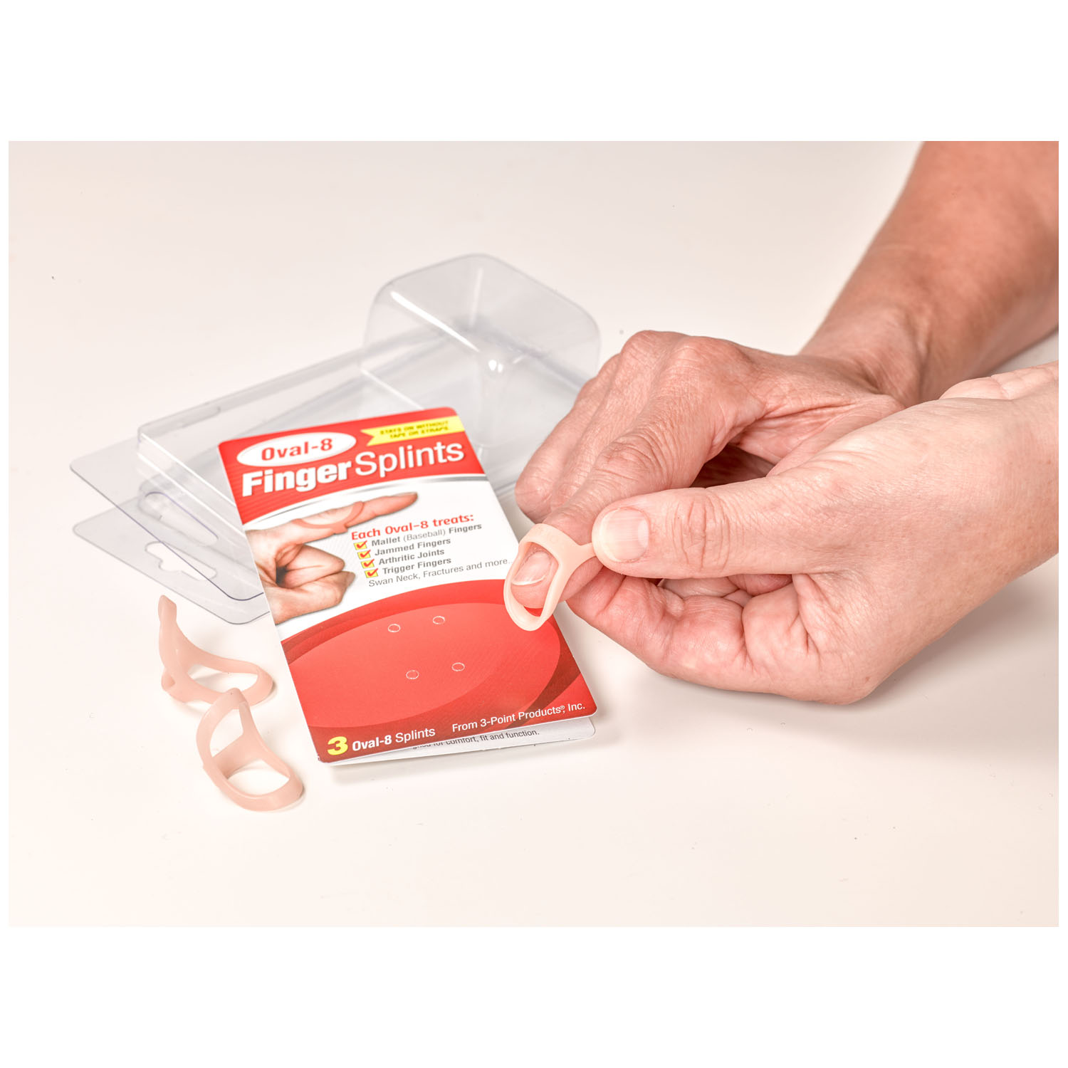 3 POINT PRODUCTS OVAL-8® FINGER SPLINTS Oval-8 Finger Splint, Graduated Set of 3/Retail Pack - Sizes 13, 14, 15 (090730) (Not to be sold on any third party online store or site, such as Amazon, Walmart, etc) 3 Point Products RP1008-006