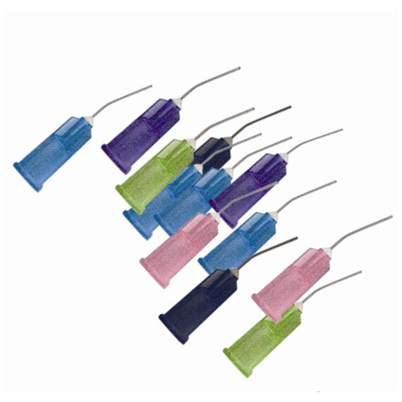 PULPDENT APPLICATOR TIPS Pre-Bent Tip, Light Blue, 25 Gauge, 100/pk Pulpdent 25B100