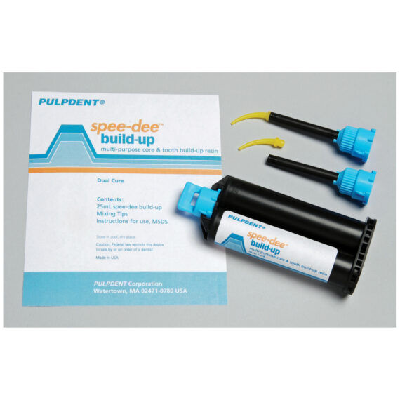 PULPDENT SPEE-DEE™ BUILD-UP MULTI-PURPOSE CORE & BUILD UP RESIN 25mL Automix Cartridge & 20 Mix Tips Pulpdent SBU