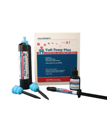 PULPDENT TUFF-TEMP™ PLUS PROVISIONAL VENEER, CROWN & BRIDGE RESIN Resin, 5mL Automix Syringe, 8 Automix Tips, 3mL Glaze, Shade A3 Pulpdent TTP5A3