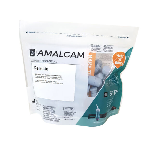 SDI PERMITE ADMIX AMALGAM ALLOY Two Spill 600mg - Slow Set, 50 capsules/bx (3rd Party Reselling is Restricted) (Not Available For Sale into Canada) (For resale to Healthcare Professionals only. Products cannot be sold direct to the public, to retail stores or online retailers such as Amazon, Walmart, eBay, Alibaba, etc.) Southern Dental Industries 4002404
