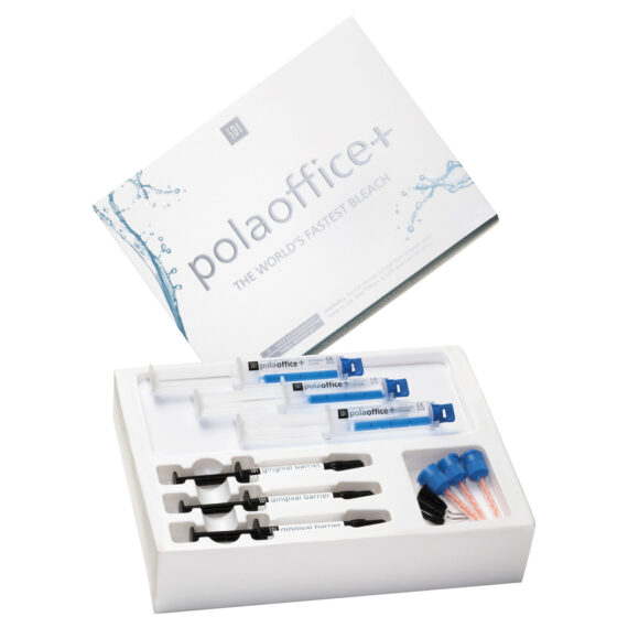 SDI POLA OFFICE Pola Office 1 Patient Kit, 35% Hydrogen Peroxide, Contains: 2 x 0.3g Pola Office Powder Pots, 2 x 2mL Pola Office Syringes, 1 x 1g Gingival Barrier Syringe & Accessories (3rd Party Reselling is Restricted) (Not Available For Sale into Canada) (For resale to Healthcare Professionals only. Products cannot be sold direct to the public, to retail stores or online retailers such as Amazon, Walmart, eBay, Alibaba, etc.) Southern Dental Industries 7700030