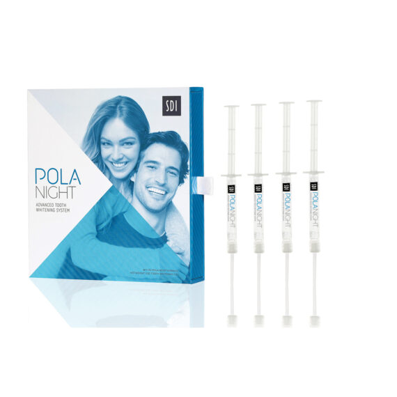 SDI POLA DAY + POLA NIGHT TAKE HOME TOOTH WHITENING SYSTEMS Pola Night Mini Kit, 10% Carbamide Peroxide, Contains: 4 x 1.3g Pola Night Syringes, 8 Tips, Accessories (3rd Party Reselling is Restricted) (Not Available For Sale into Canada) (For resale to Healthcare Professionals only. Products cannot be sold direct to the public, to retail stores or online retailers such as Amazon, Walmart, eBay, Alibaba, etc.) Southern Dental Industries 7700106