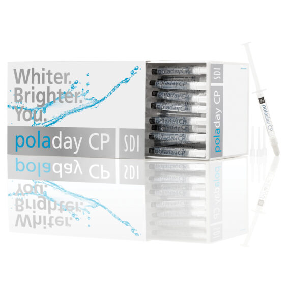 SDI POLA DAY + POLA NIGHT TAKE HOME TOOTH WHITENING SYSTEMS Pola Day CP Bulk Kit, 35% Carbamide Peroxide, Contains: 50 x 1.3g Pola Day CP Syringes, 50 Tips, Accessories (3rd Party Reselling is Restricted) (Not Available For Sale into Canada) (For resale to Healthcare Professionals only. Products cannot be sold direct to the public, to retail stores or online retailers such as Amazon, Walmart, eBay, Alibaba, etc.) Southern Dental Industries 7700325