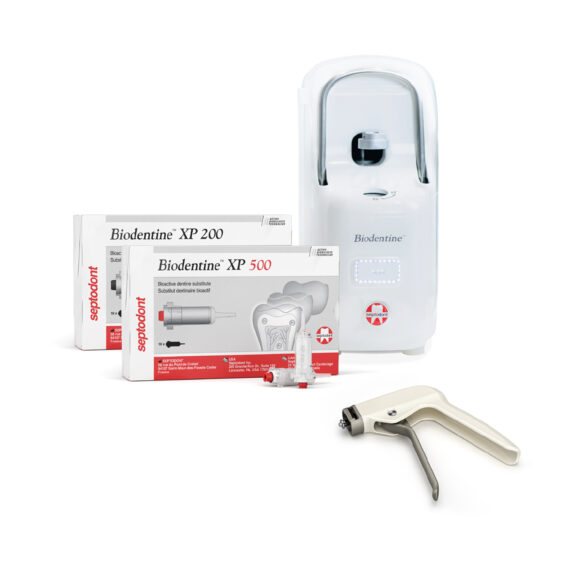 SEPTODONT BIODENTINE REPLACEMENT MATERIAL Biodentine XP Starter Pack, Includes: (1) Biodentine XP 200 Cartridges, (1) Biodentine XP 500 Cartridges, (1) Biodentine XP Mixer, (1) Biodetine XP Applicator Gun Septodont, Inc. 01-C0700