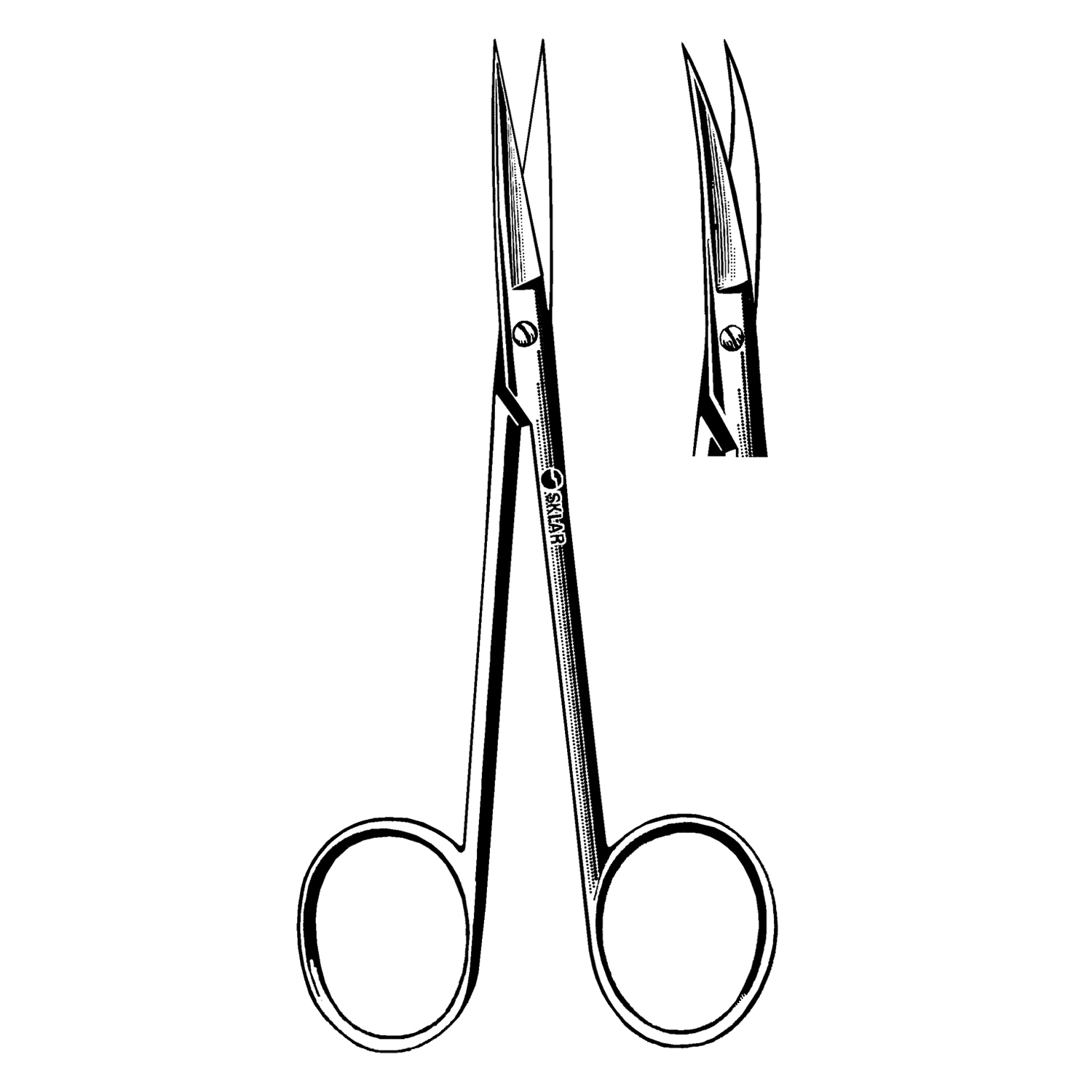 SKLAR REUSEABLE SURGICAL INSTRUMENTS Iris Scissors, Curved, Sharp/Sharp, 3.5" (DROP SHIP ONLY) Sklar Instruments 47-1235