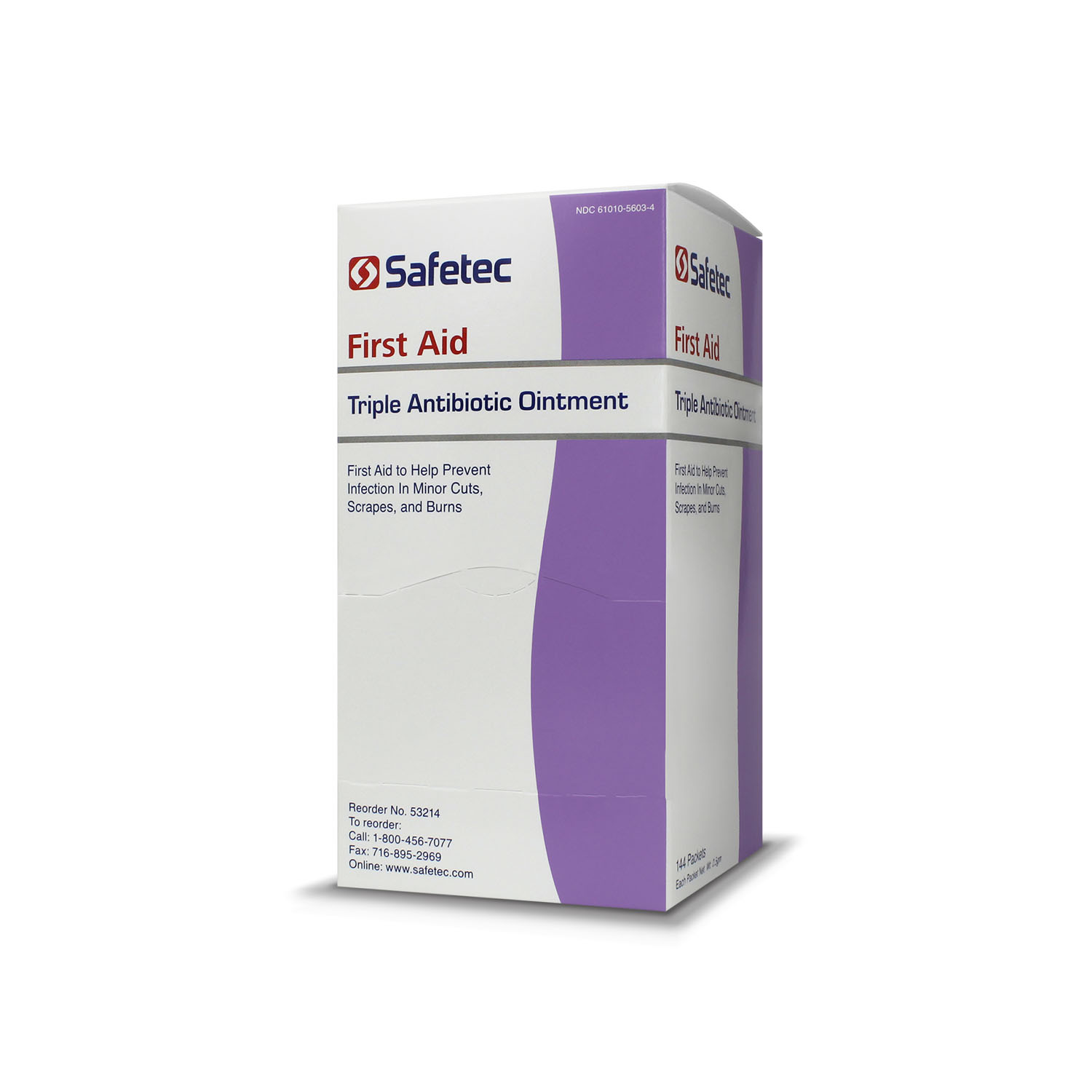 SAFETEC TRIPLE ANTIBIOTIC OINTMENTS Triple Antibiotic, .5g, 144/bx, 12 bx/cs (Not Available for Sale into Canada) Safetec of America 53214